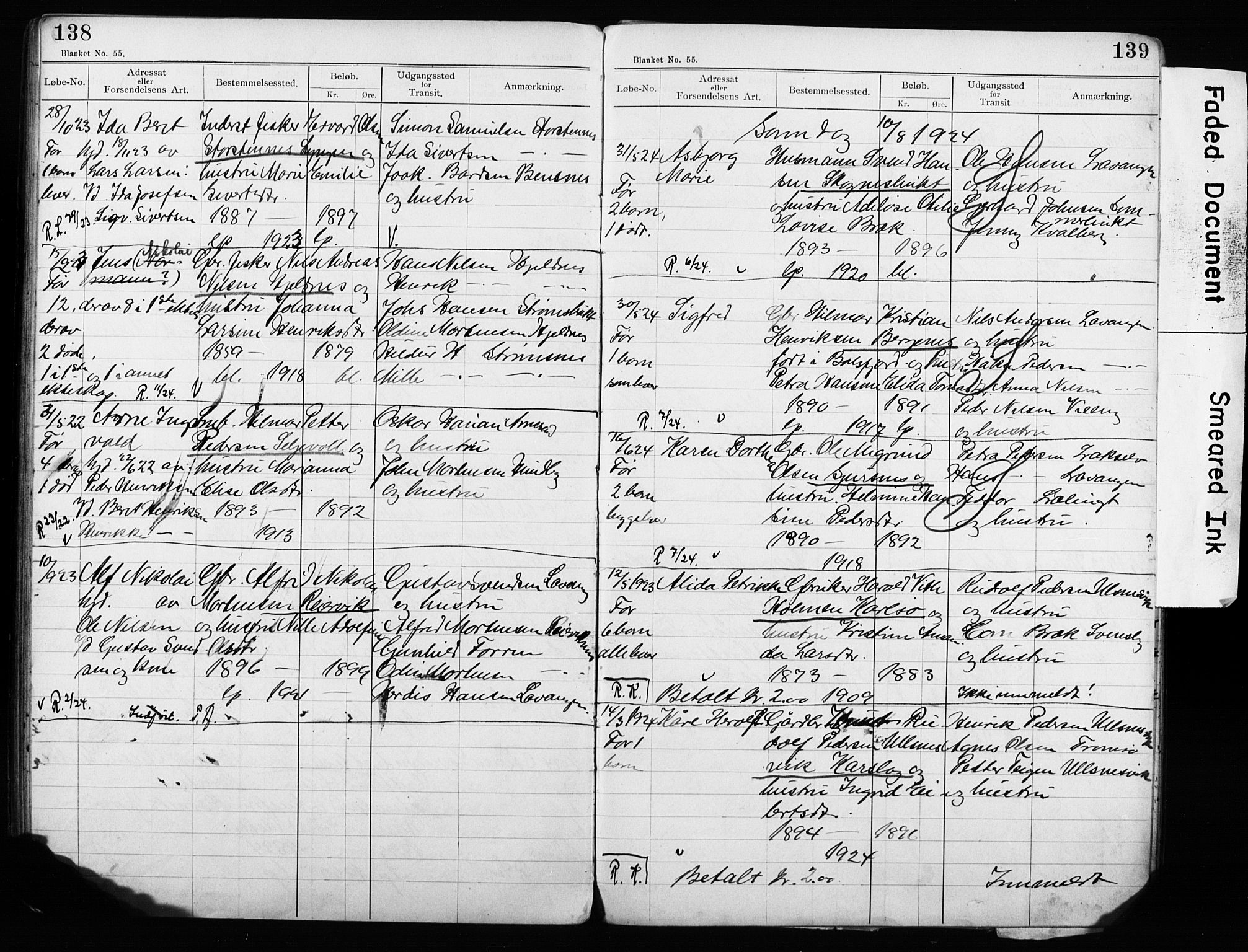 Lyngen sokneprestembete, AV/SATØ-S-1289/H/Ha/L0052/0002: Baptism register no. 52.2, 1915-1928, p. 138-139