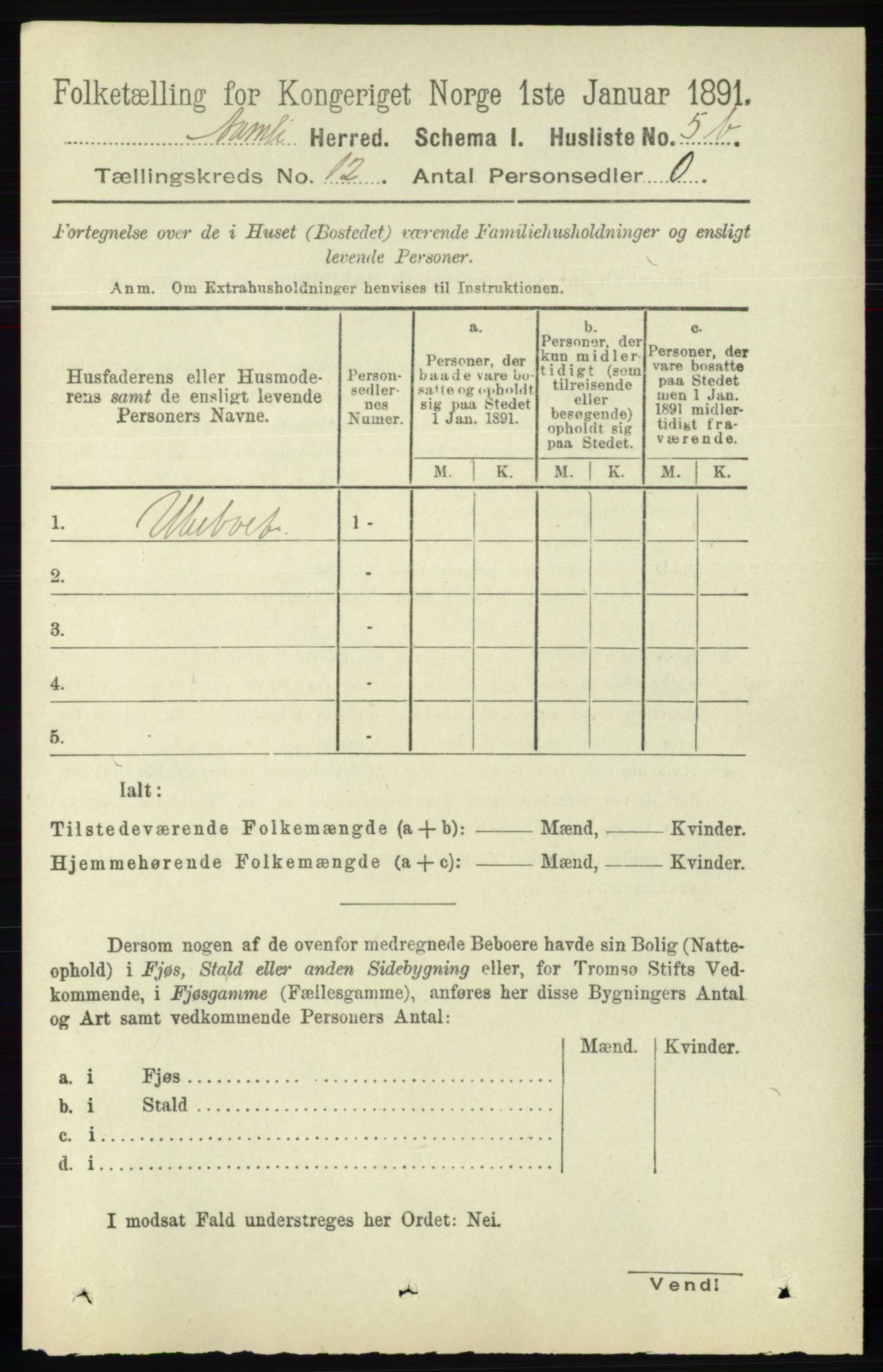 RA, 1891 census for 0929 Åmli, 1891, p. 2023