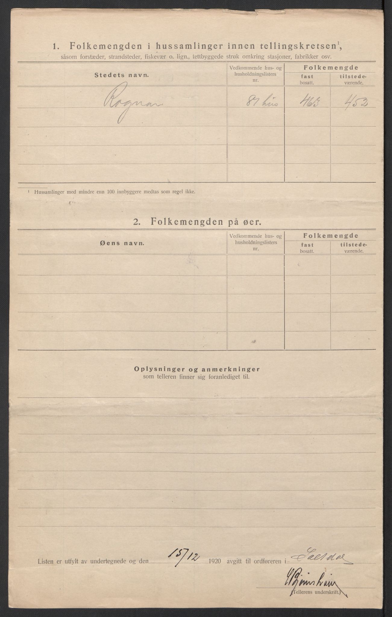 SAT, 1920 census for Saltdal, 1920, p. 34