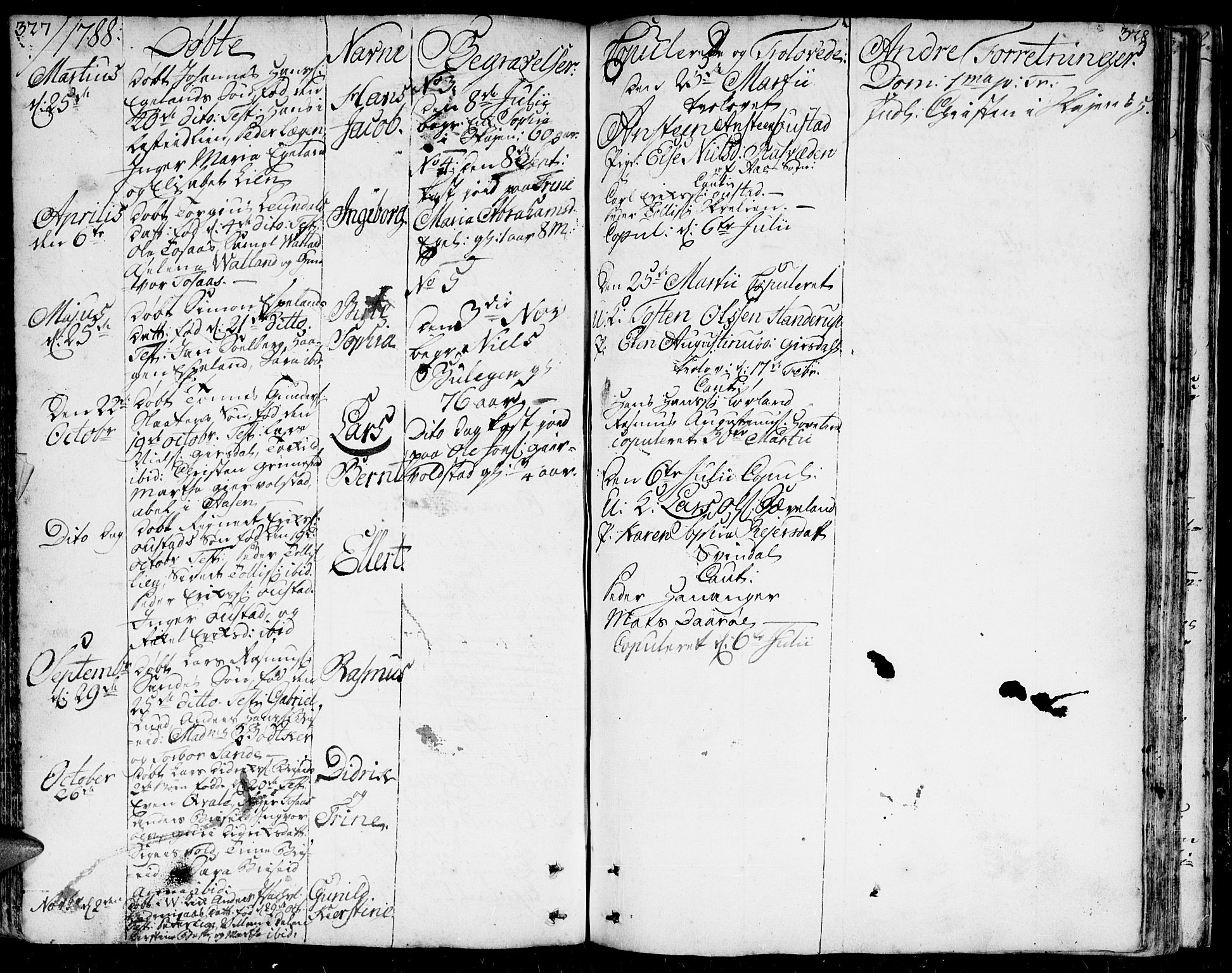 Herad sokneprestkontor, AV/SAK-1111-0018/F/Fa/Faa/L0001: Parish register (official) no. A 1 /1, 1768-1799, p. 327-328