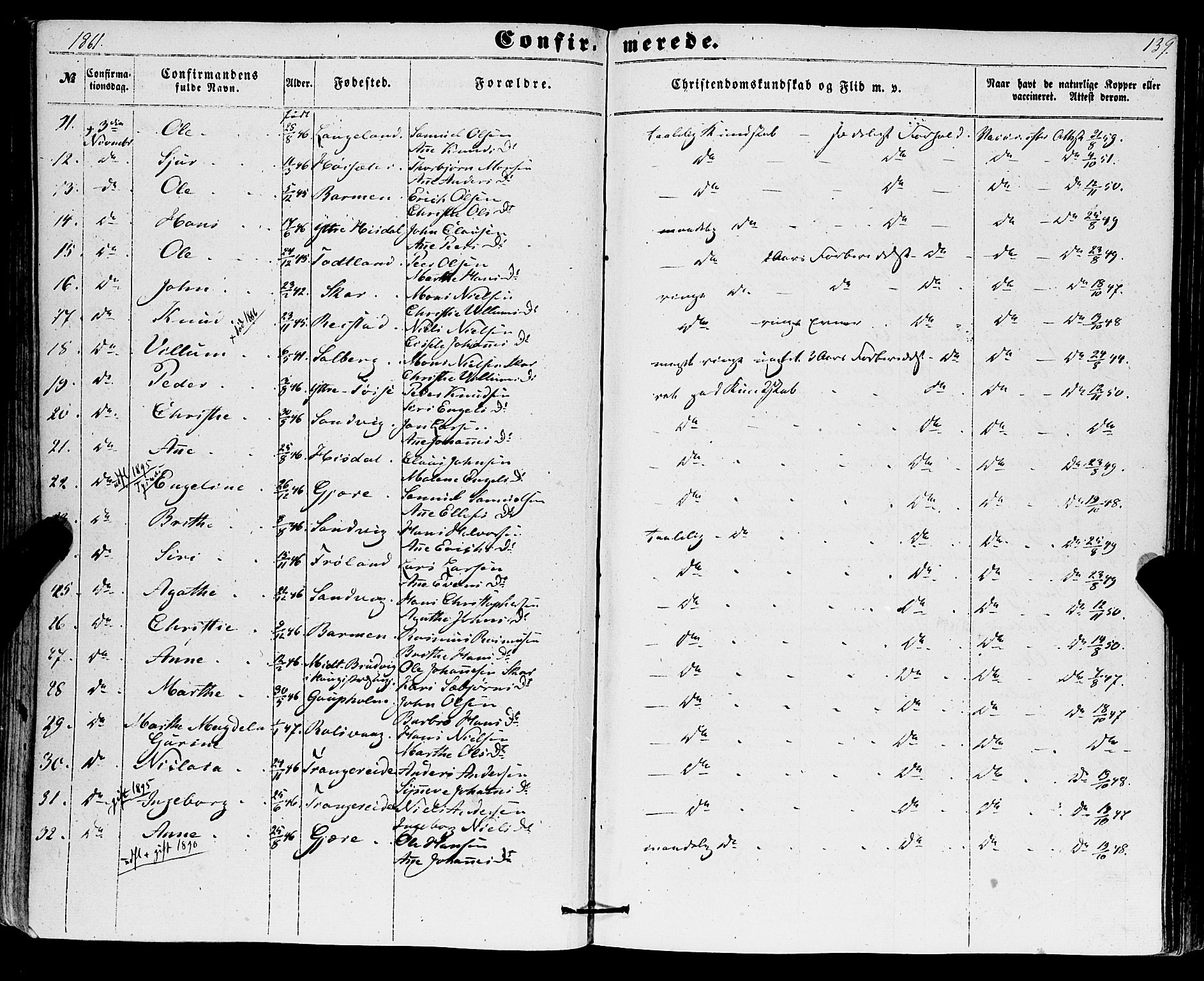 Os sokneprestembete, AV/SAB-A-99929: Parish register (official) no. A 17, 1860-1873, p. 139