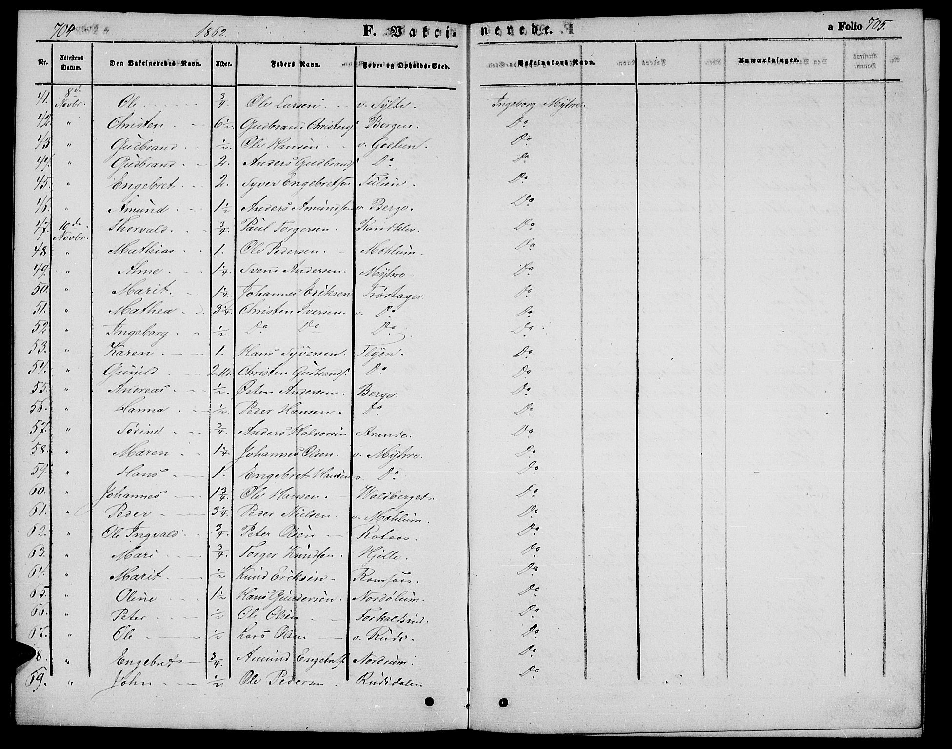 Ringebu prestekontor, AV/SAH-PREST-082/H/Ha/Hab/L0003: Parish register (copy) no. 3, 1854-1866, p. 704-705