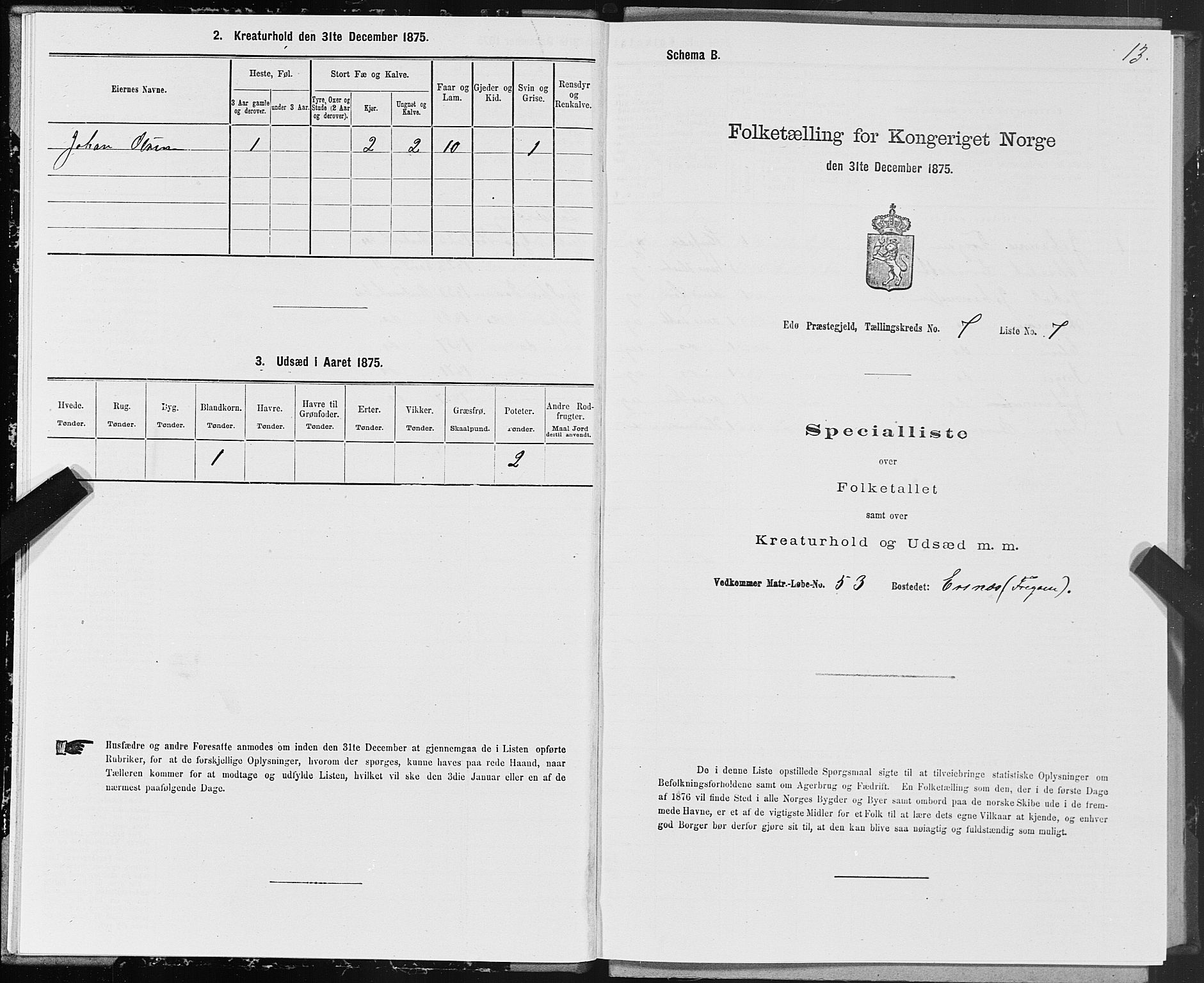 SAT, 1875 census for 1573P Edøy, 1875, p. 3013