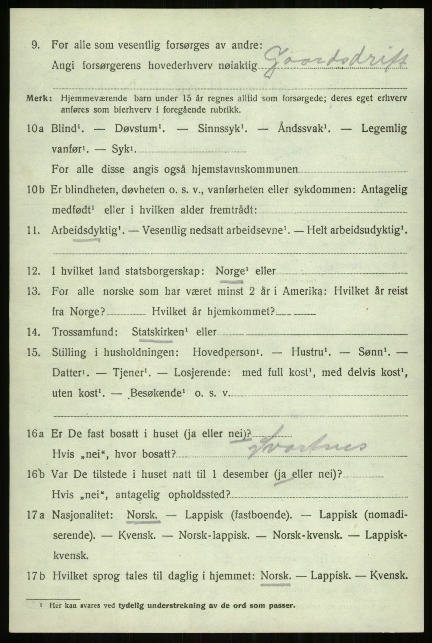 SATØ, 1920 census for Balsfjord, 1920, p. 7594