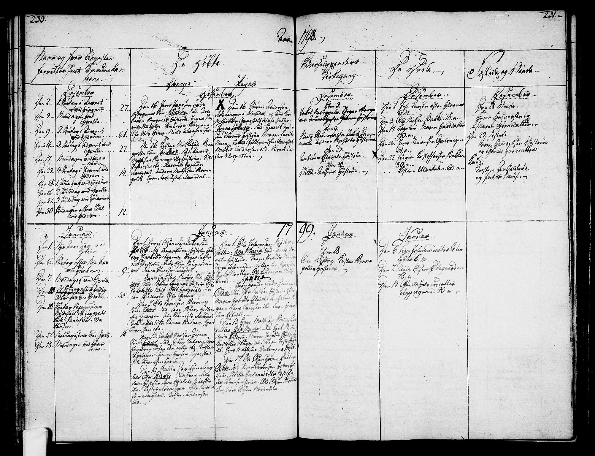 Hedrum kirkebøker, AV/SAKO-A-344/F/Fa/L0002: Parish register (official) no. I 2, 1785-1807, p. 230-231