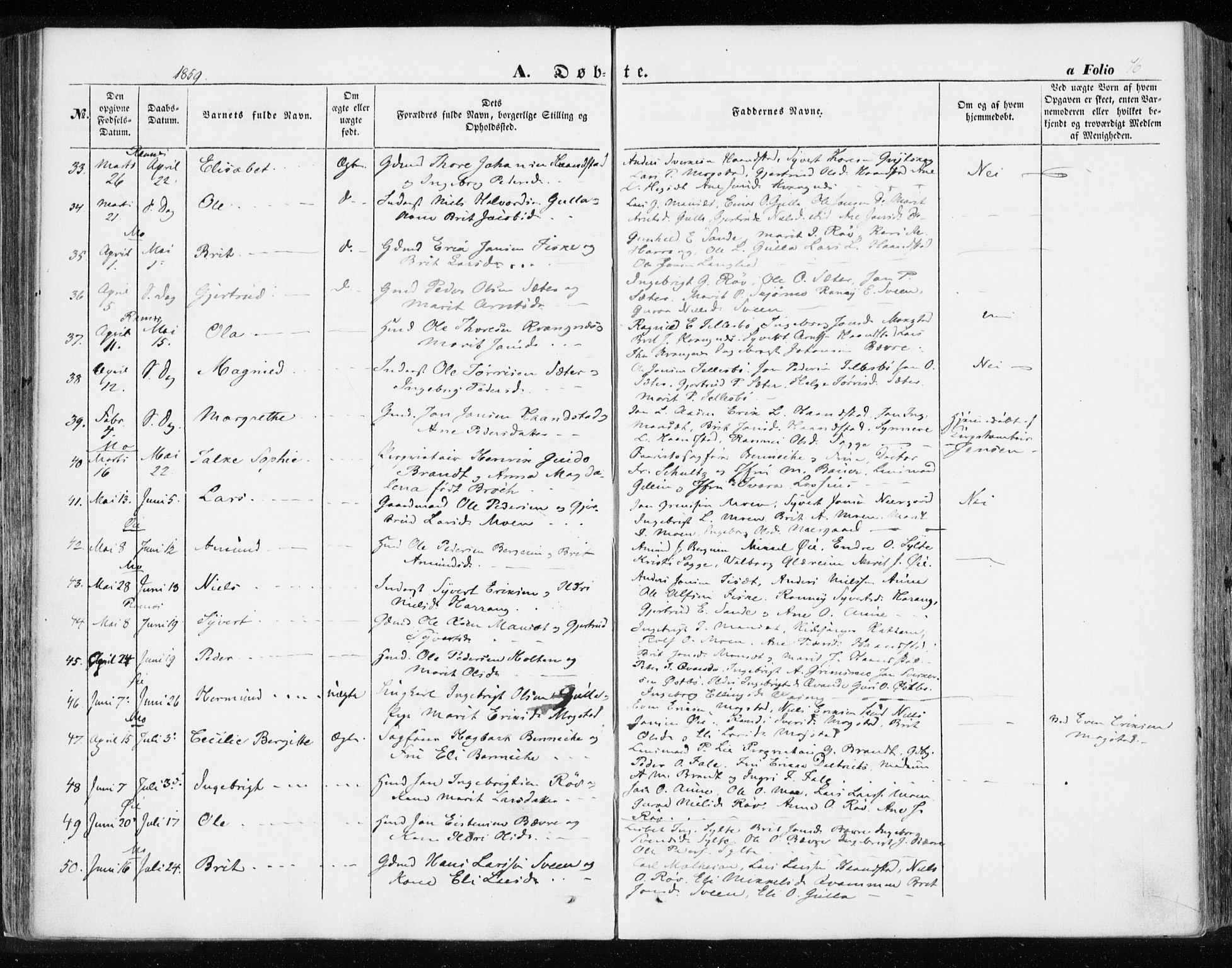 Ministerialprotokoller, klokkerbøker og fødselsregistre - Møre og Romsdal, AV/SAT-A-1454/595/L1044: Parish register (official) no. 595A06, 1852-1863, p. 76