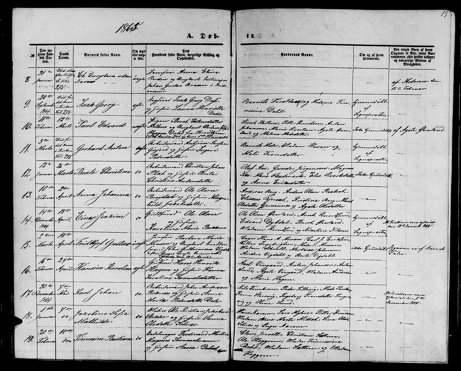 Ministerialprotokoller, klokkerbøker og fødselsregistre - Møre og Romsdal, AV/SAT-A-1454/558/L0701: Parish register (copy) no. 558C02, 1862-1879, p. 13