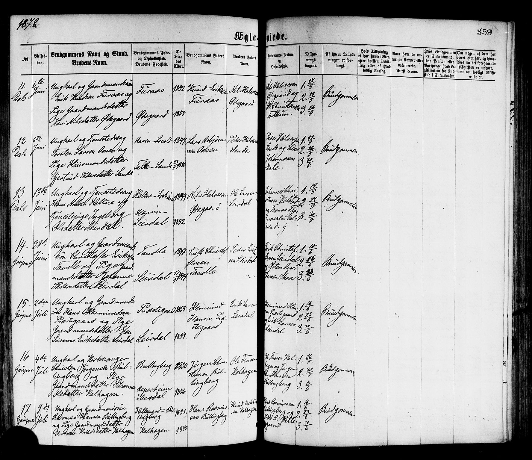 Luster sokneprestembete, AV/SAB-A-81101/H/Haa/Haaa/L0010: Parish register (official) no. A 10, 1871-1886, p. 359