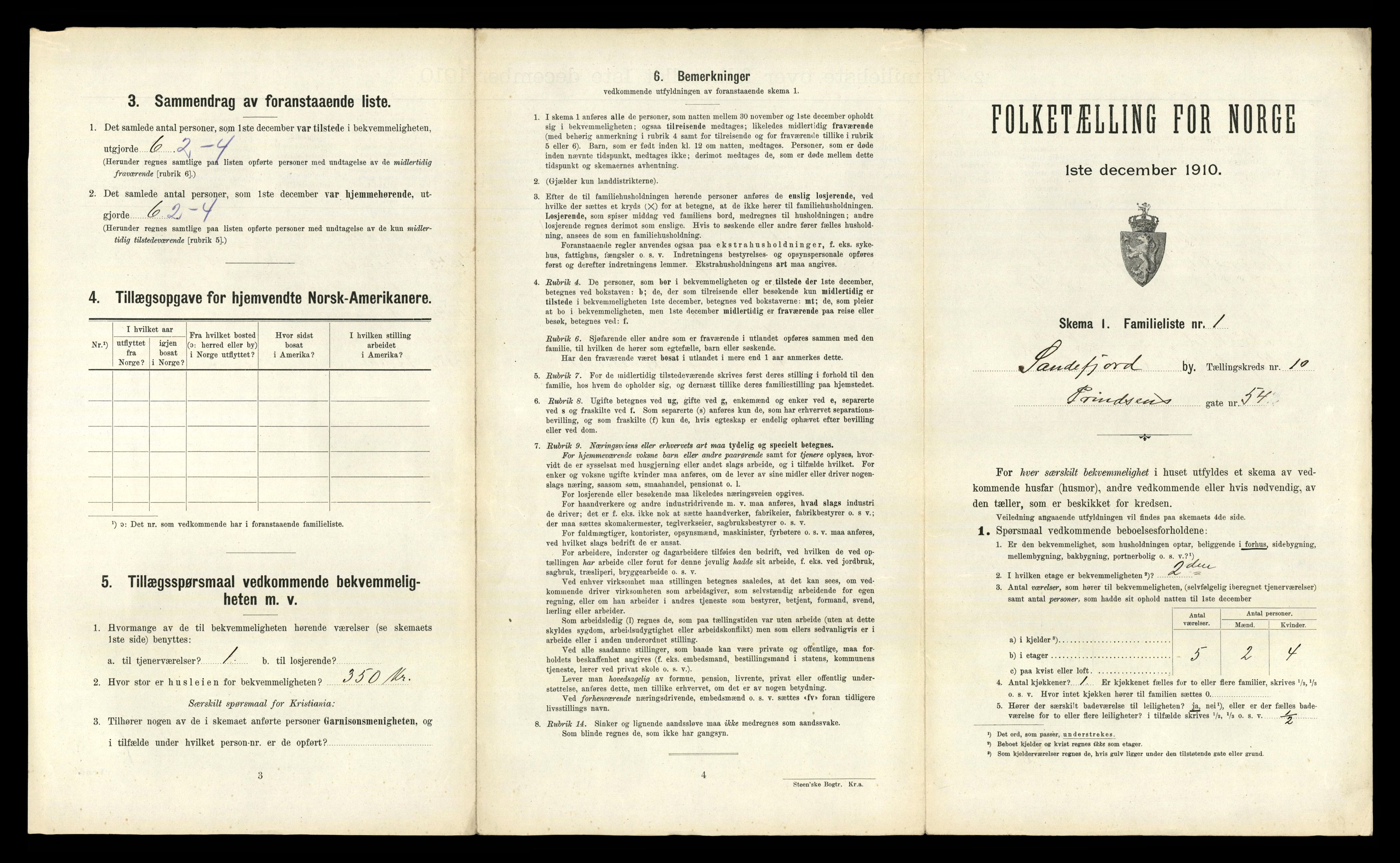 RA, 1910 census for Sandefjord, 1910, p. 3096