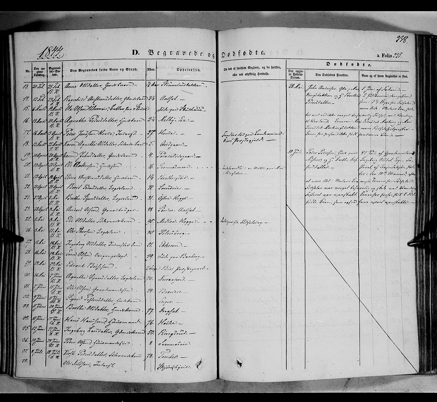 Biri prestekontor, SAH/PREST-096/H/Ha/Haa/L0005: Parish register (official) no. 5, 1843-1854, p. 238