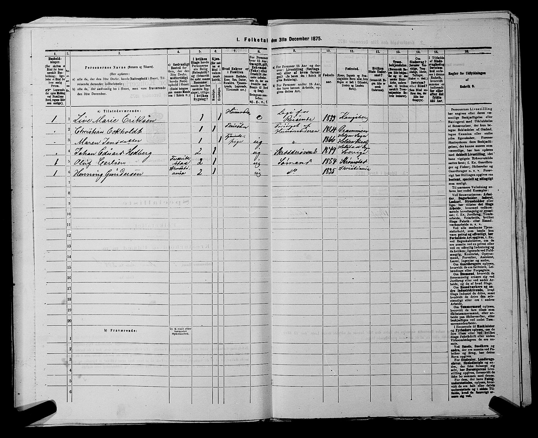 SAKO, 1875 census for 0805P Porsgrunn, 1875, p. 102