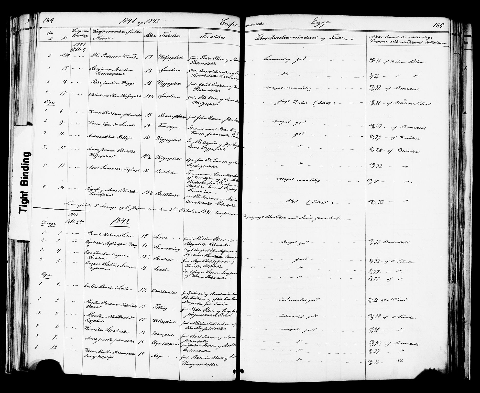 Ministerialprotokoller, klokkerbøker og fødselsregistre - Nord-Trøndelag, AV/SAT-A-1458/739/L0367: Parish register (official) no. 739A01 /3, 1838-1868, p. 164-165