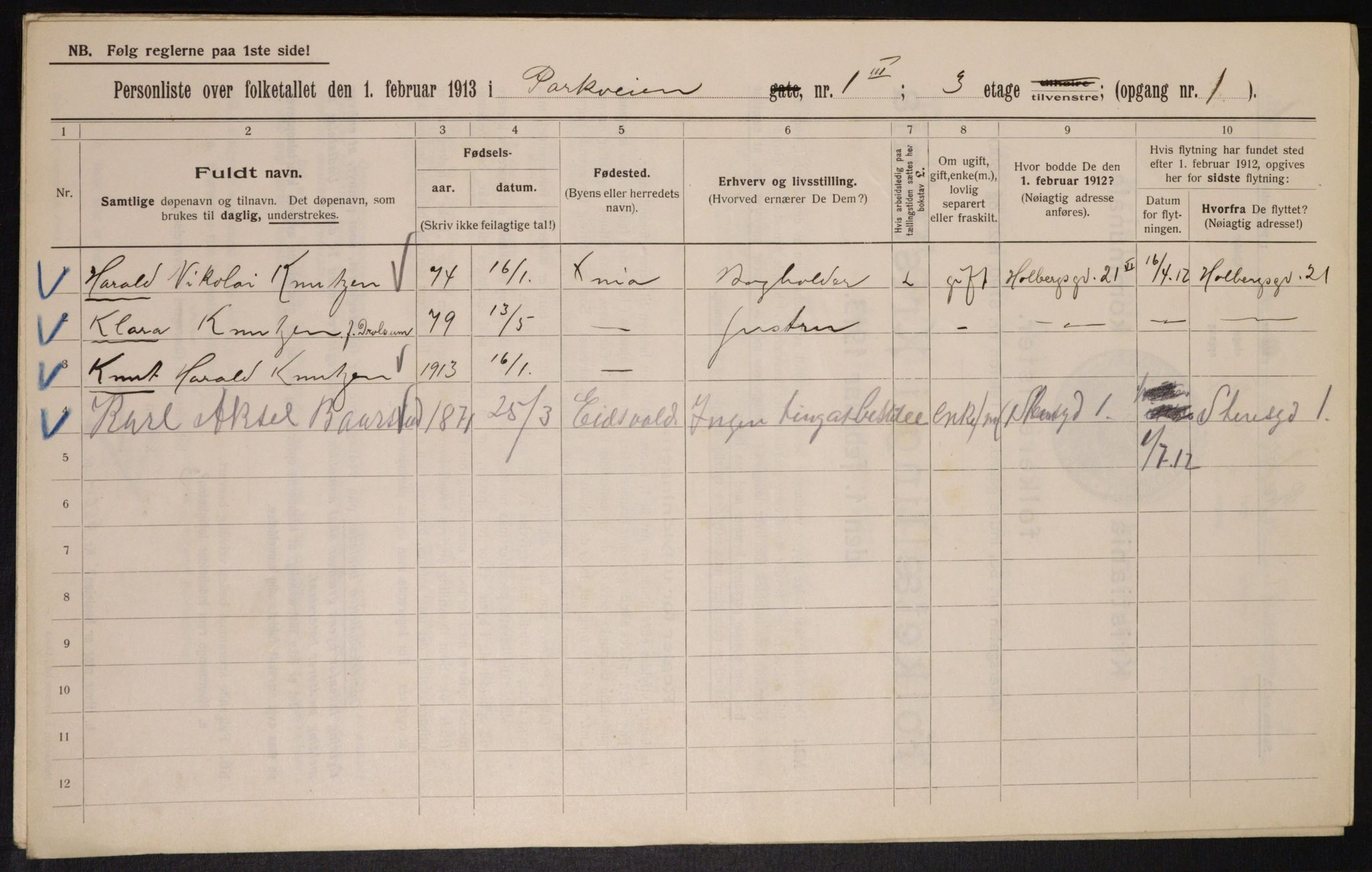 OBA, Municipal Census 1913 for Kristiania, 1913, p. 77930