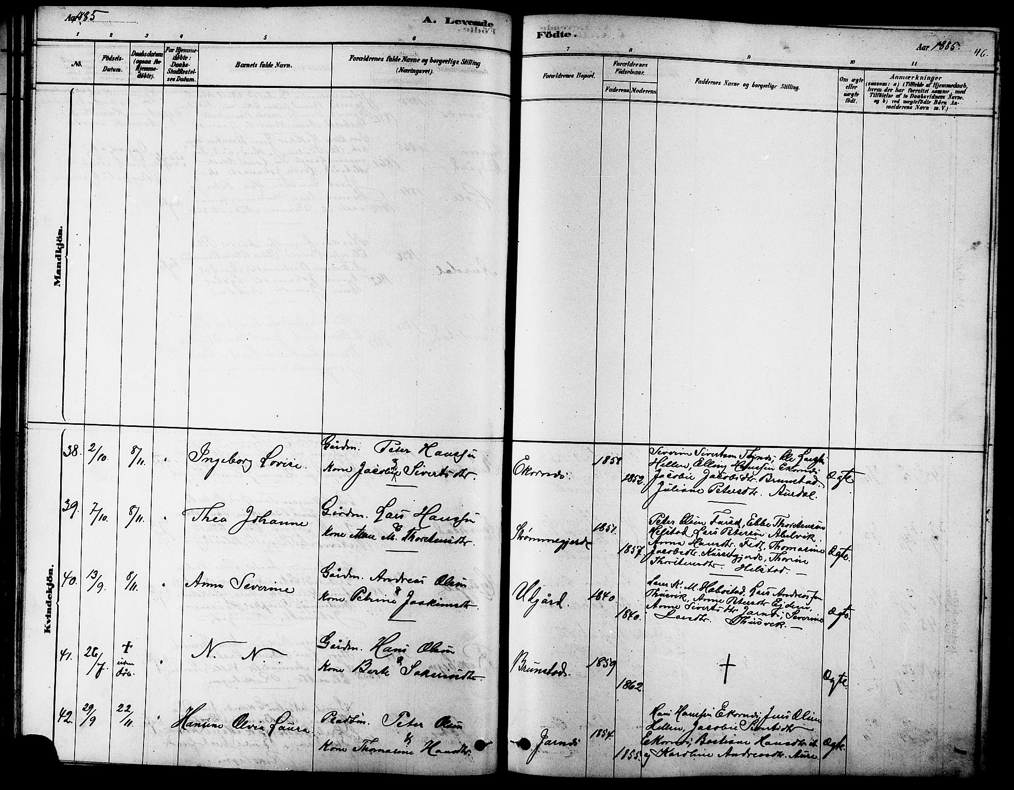 Ministerialprotokoller, klokkerbøker og fødselsregistre - Møre og Romsdal, AV/SAT-A-1454/523/L0339: Parish register (copy) no. 523C02, 1878-1891, p. 46