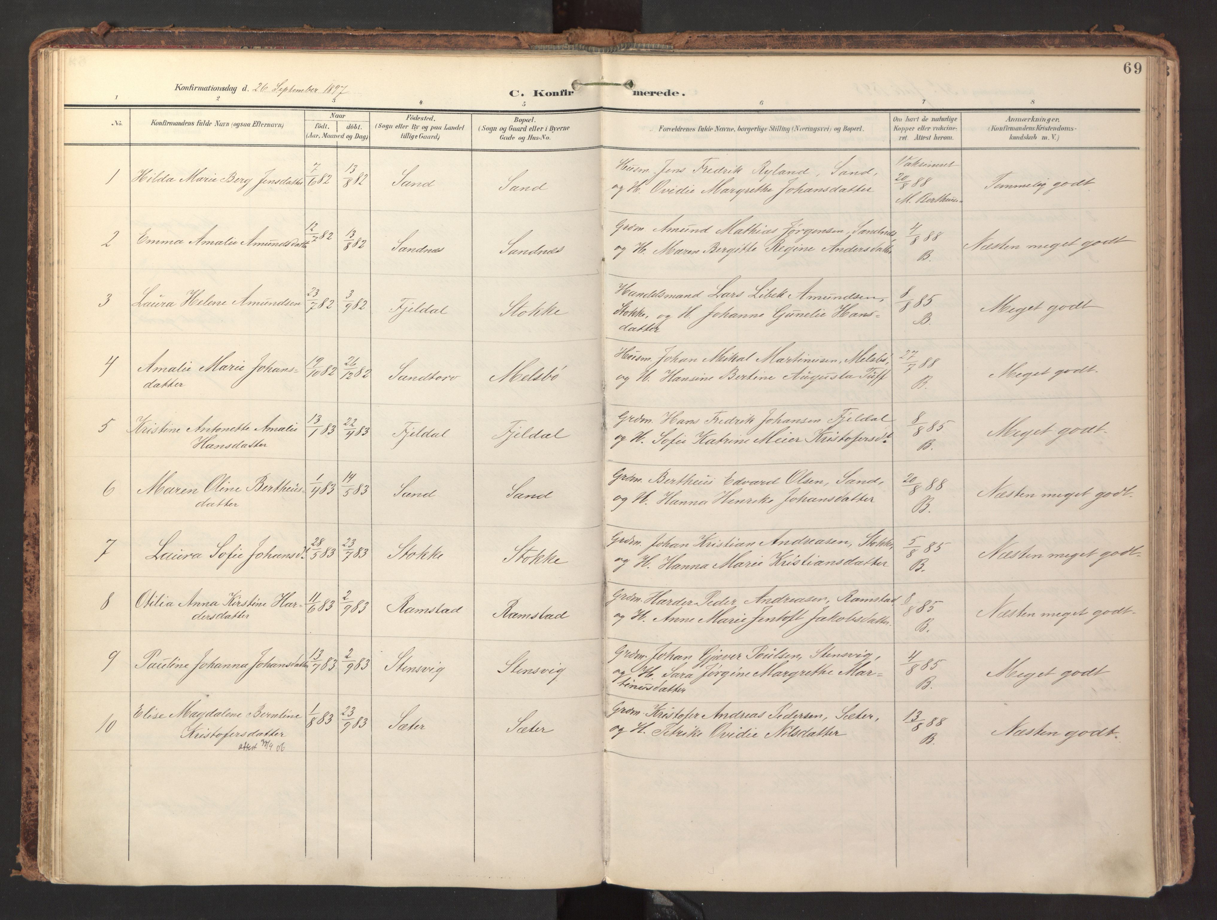 Ministerialprotokoller, klokkerbøker og fødselsregistre - Nordland, AV/SAT-A-1459/865/L0926: Parish register (official) no. 865A04, 1897-1912, p. 69