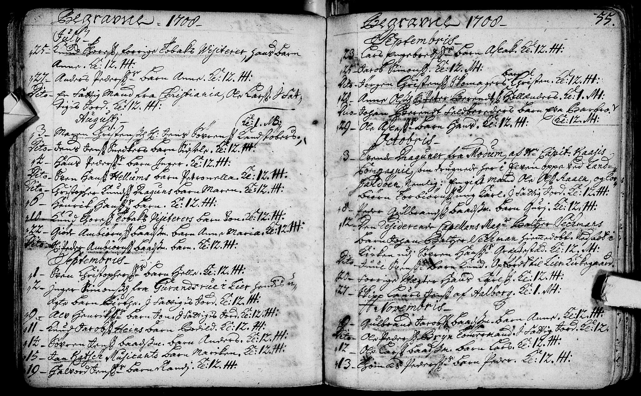 Bragernes kirkebøker, AV/SAKO-A-6/F/Fa/L0003: Parish register (official) no. I 3, 1706-1734, p. 55