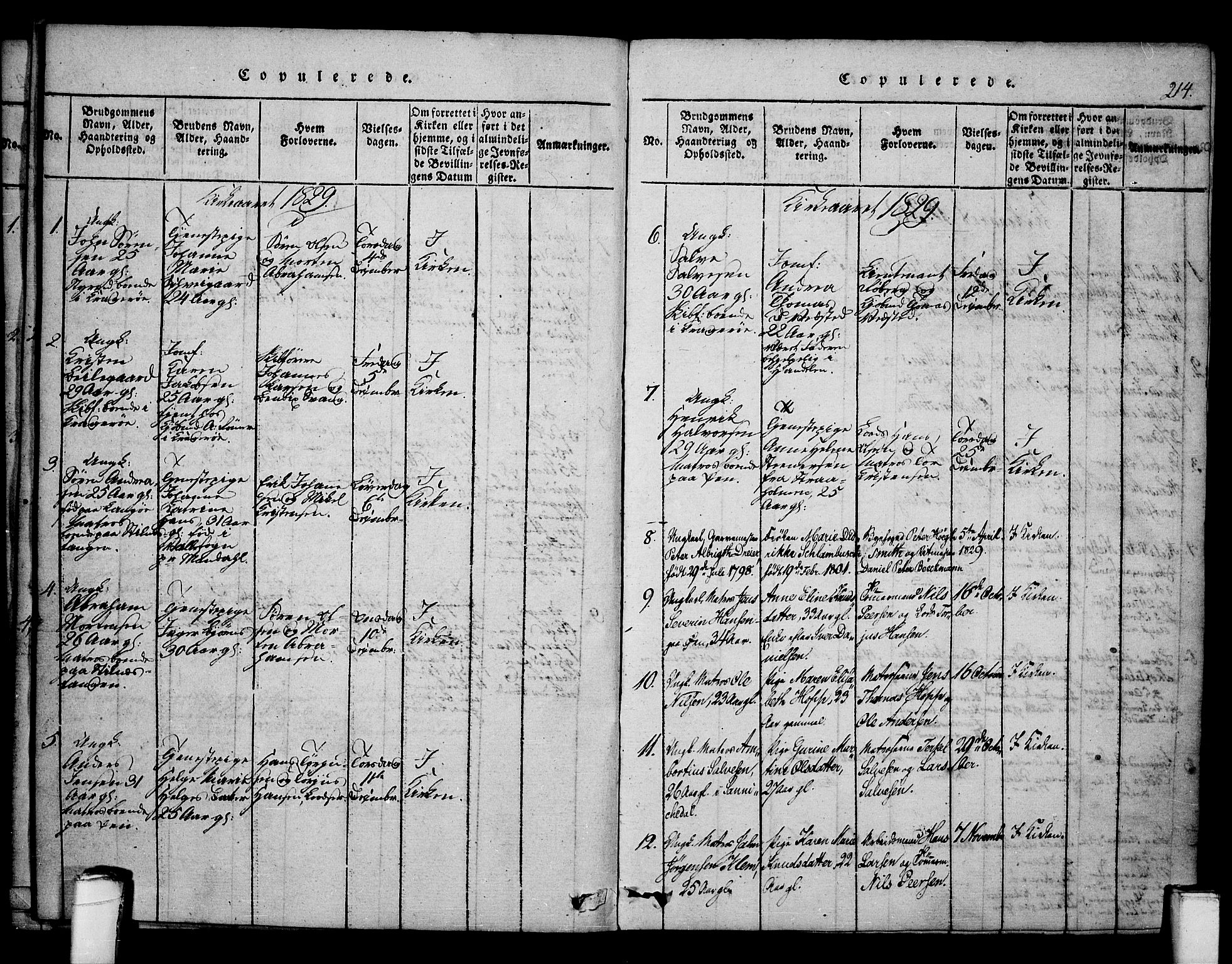 Kragerø kirkebøker, AV/SAKO-A-278/F/Fa/L0004: Parish register (official) no. 4, 1814-1831, p. 214