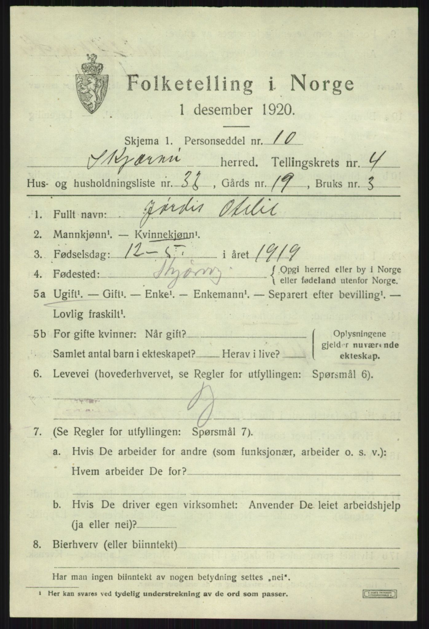 SATØ, 1920 census for Skjervøy, 1920, p. 2879