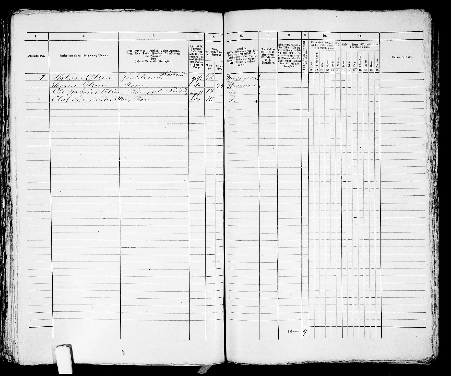 RA, 1865 census for Stavanger, 1865, p. 1942