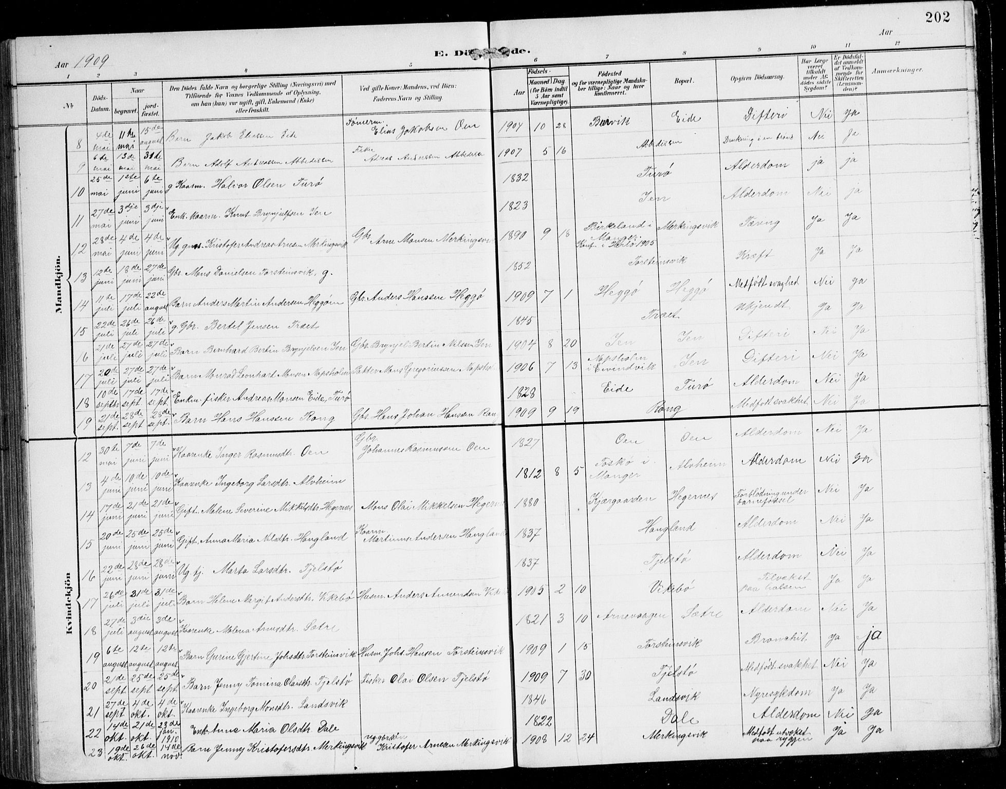 Herdla Sokneprestembete, AV/SAB-A-75701/H/Hab: Parish register (copy) no. C 1, 1900-1913, p. 202