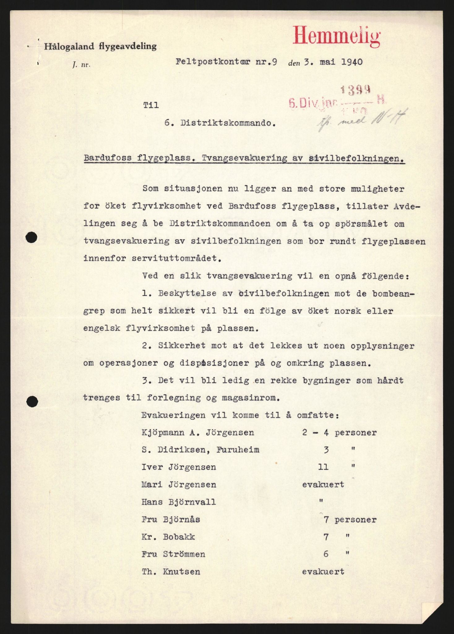 Forsvaret, Forsvarets krigshistoriske avdeling, AV/RA-RAFA-2017/Y/Yb/L0122: II-C-11-600  -  6. Divisjon med avdelinger, 1940, p. 447