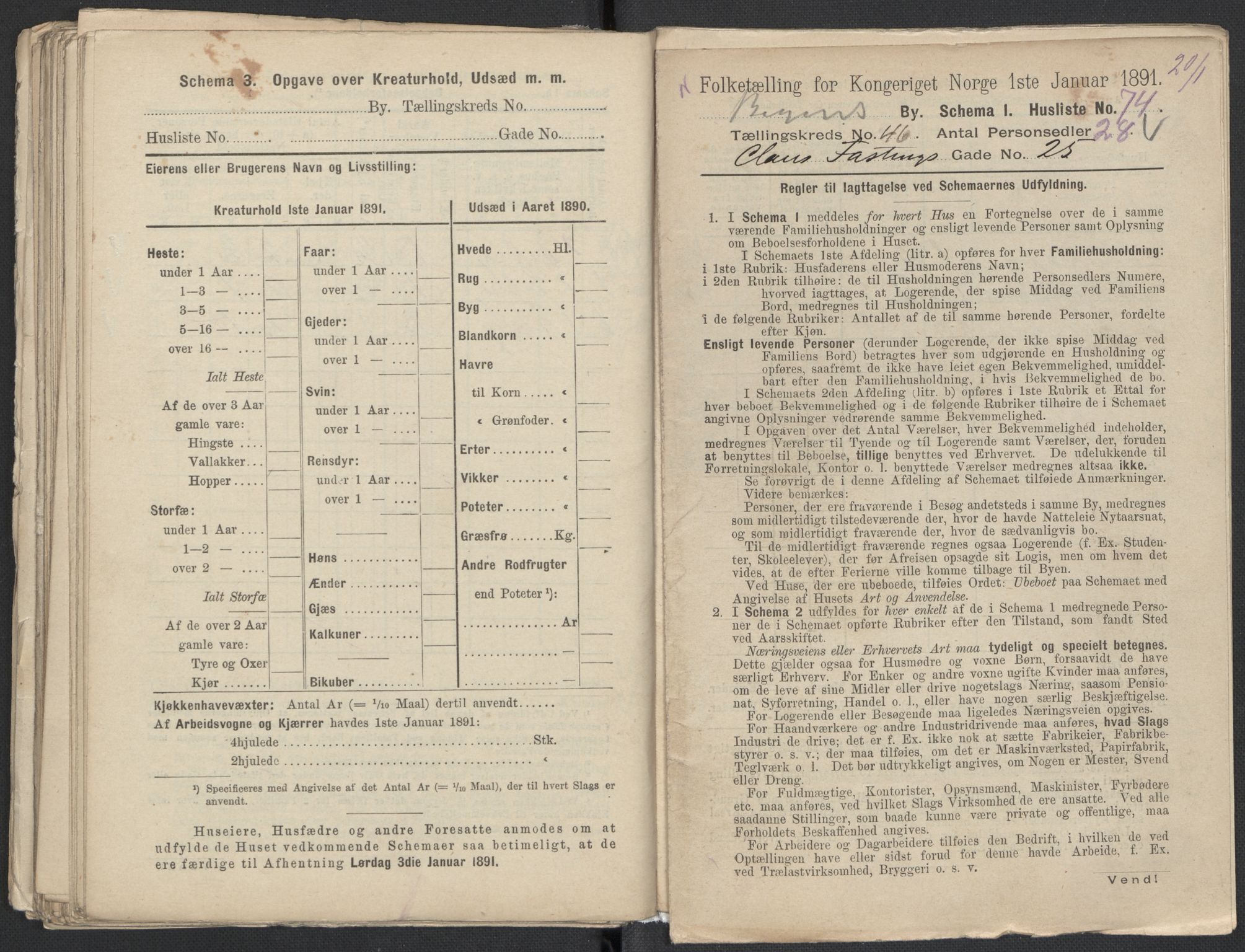 RA, 1891 Census for 1301 Bergen, 1891, p. 7640