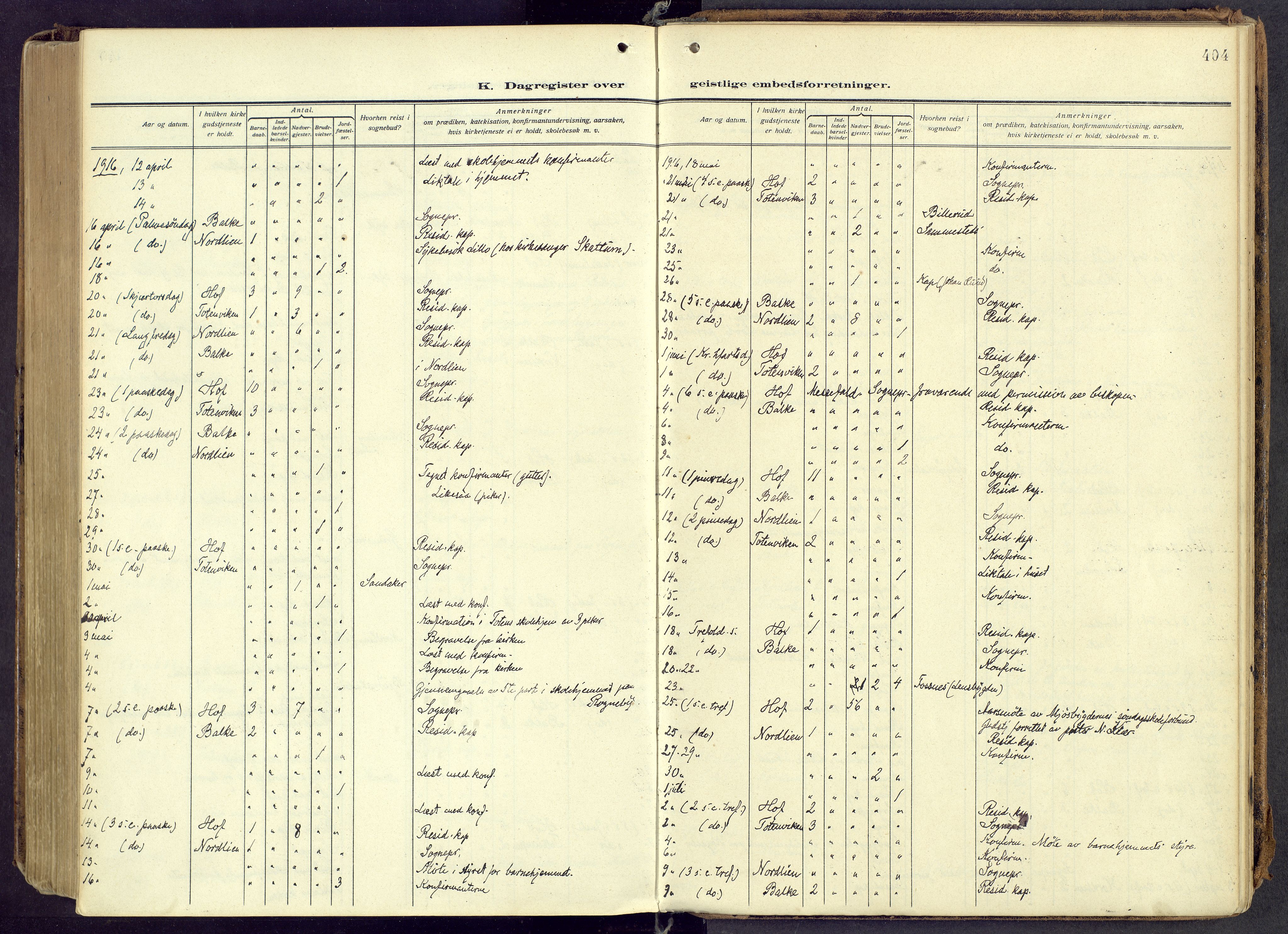 Østre Toten prestekontor, AV/SAH-PREST-104/H/Ha/Haa/L0010: Parish register (official) no. 10, 1910-1920, p. 404