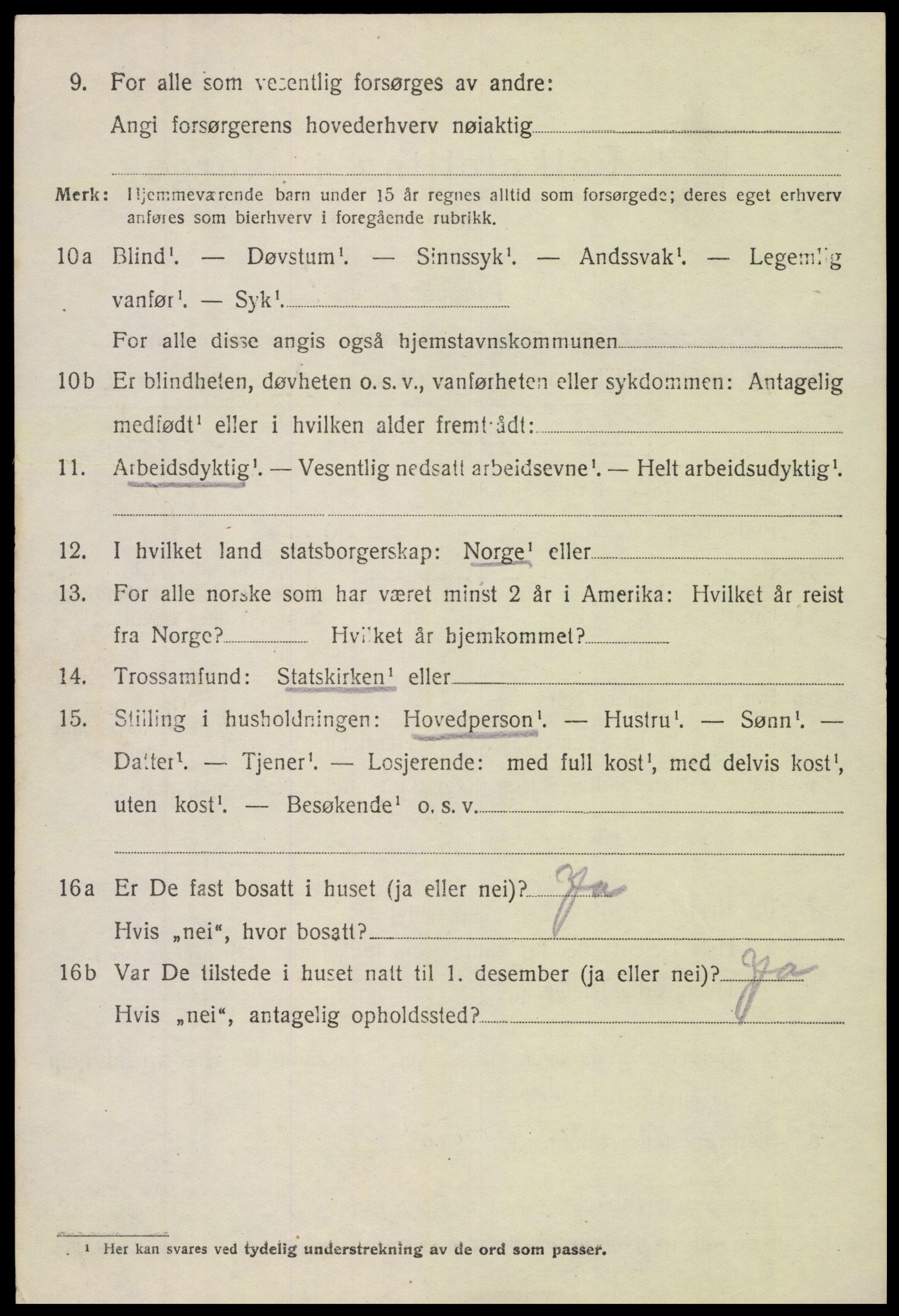 SAH, 1920 census for Øystre Slidre, 1920, p. 2854
