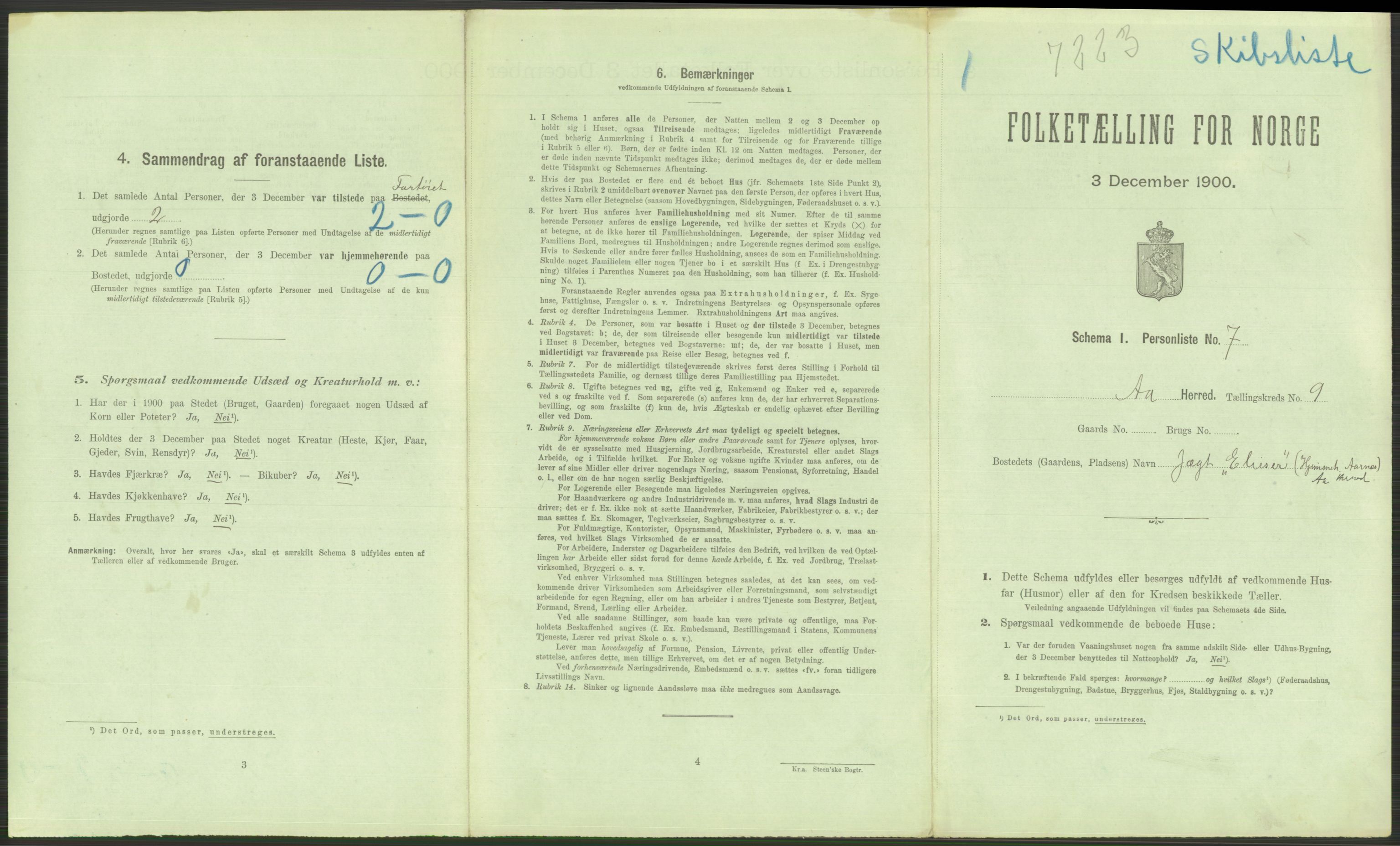 RA, 1900 Census - ship lists from ships in Norwegian harbours, harbours abroad and at sea, 1900, p. 3539