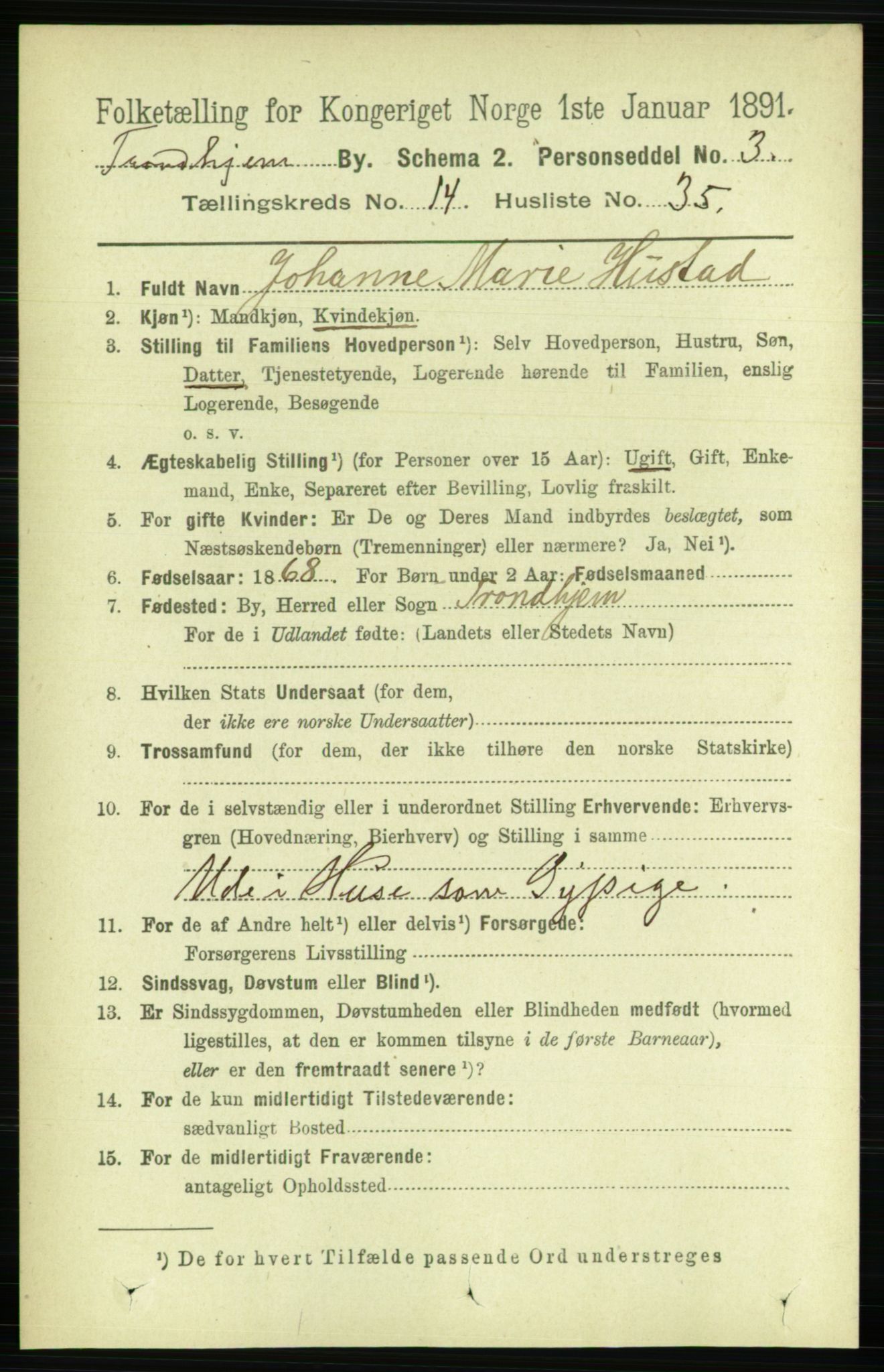 RA, 1891 census for 1601 Trondheim, 1891, p. 11442