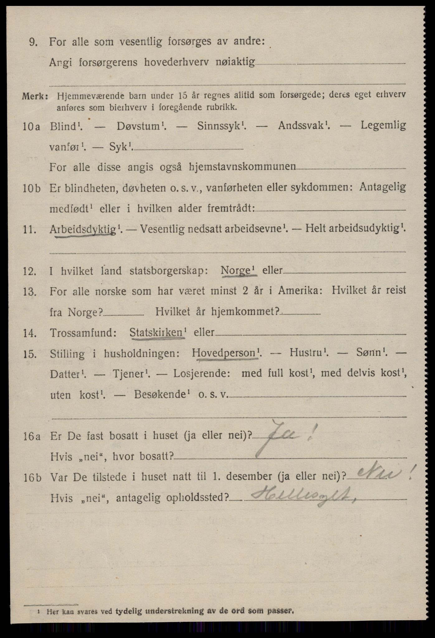 SAT, 1920 census for Sunnylven, 1920, p. 2163