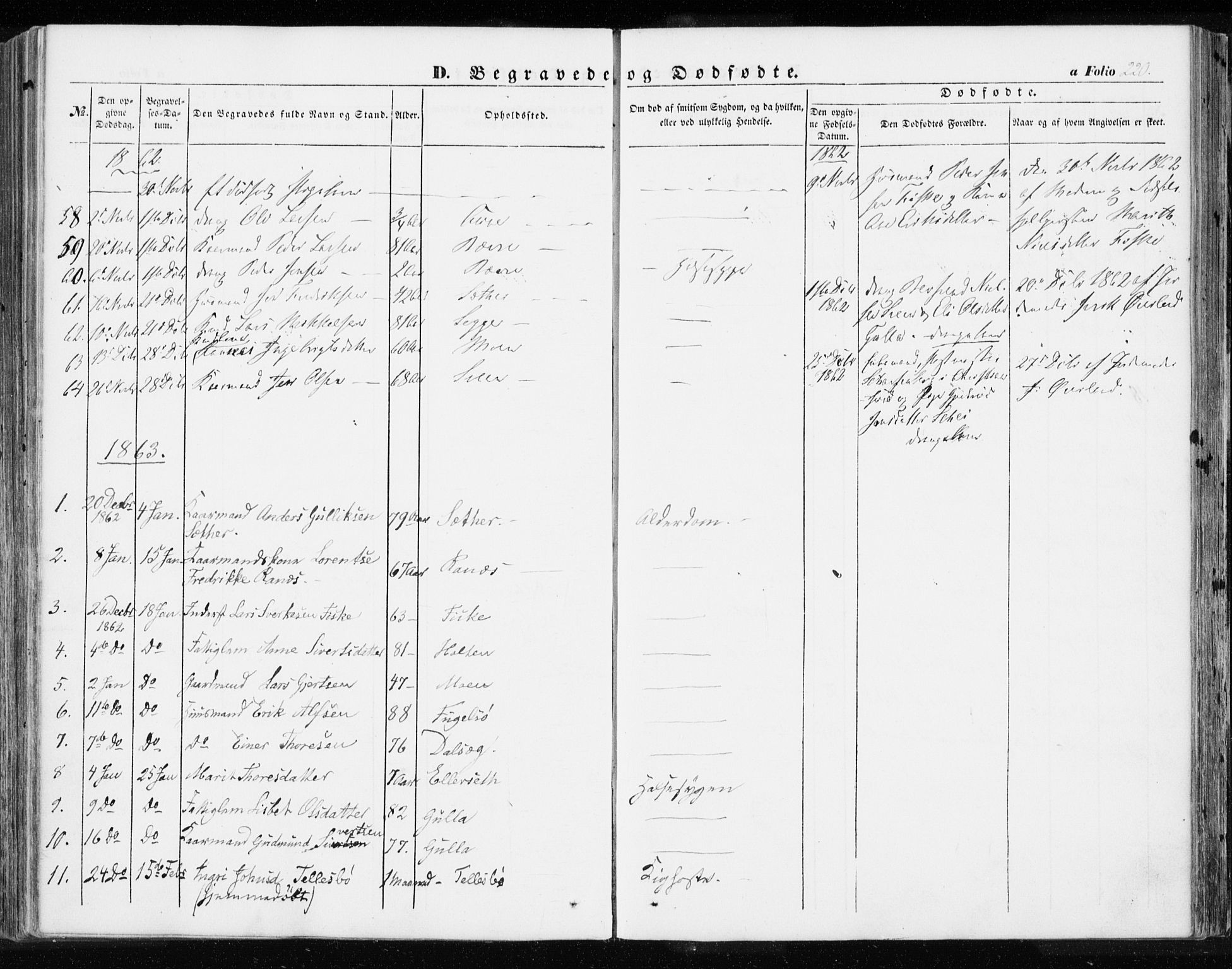 Ministerialprotokoller, klokkerbøker og fødselsregistre - Møre og Romsdal, SAT/A-1454/595/L1044: Parish register (official) no. 595A06, 1852-1863, p. 220