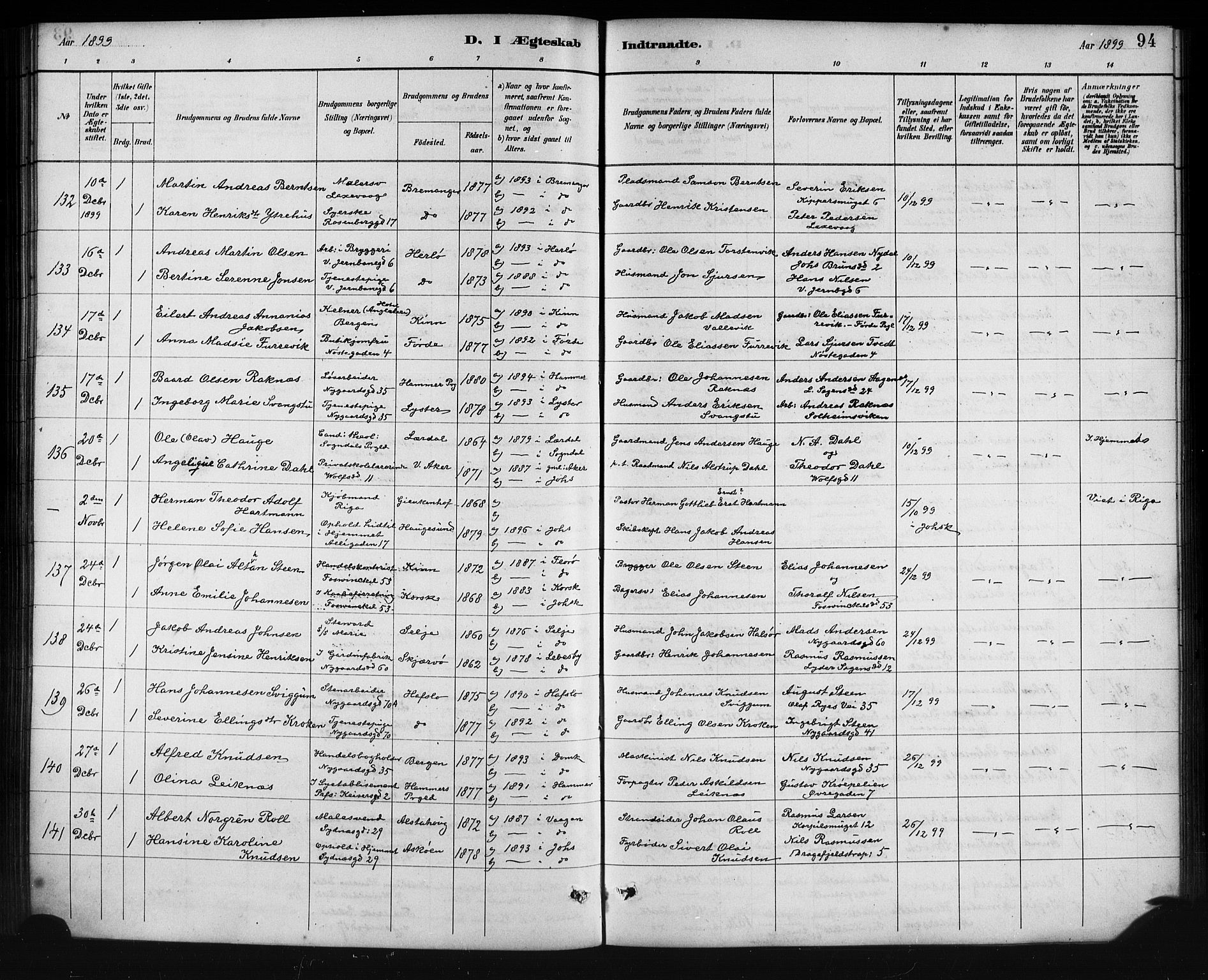 Johanneskirken sokneprestembete, AV/SAB-A-76001/H/Hab: Parish register (copy) no. C 1, 1885-1912, p. 94