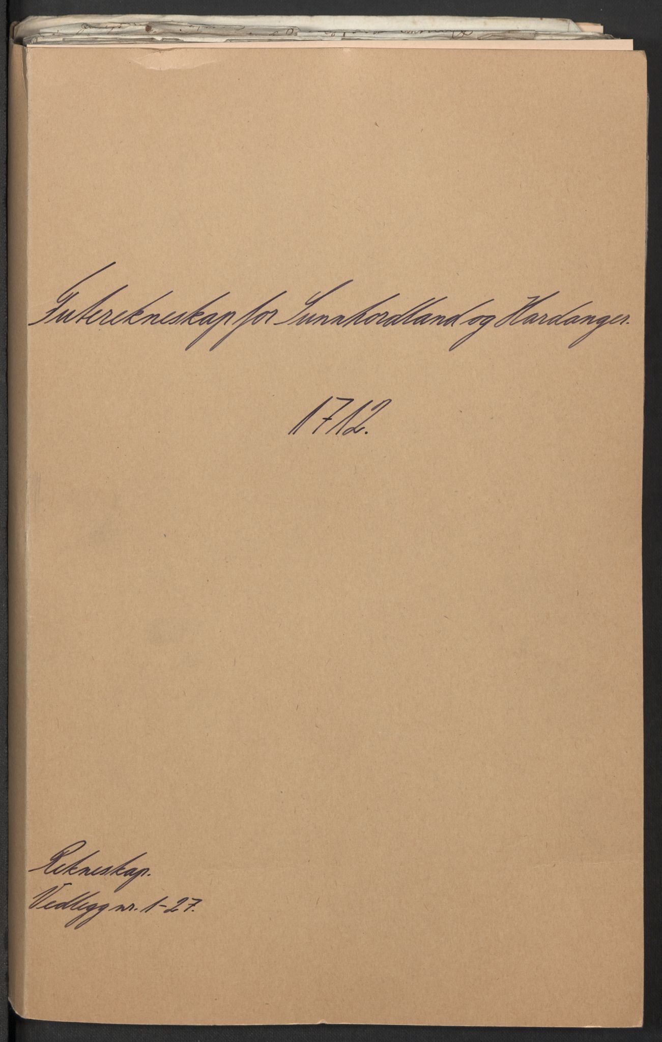 Rentekammeret inntil 1814, Reviderte regnskaper, Fogderegnskap, RA/EA-4092/R48/L2988: Fogderegnskap Sunnhordland og Hardanger, 1712, p. 2