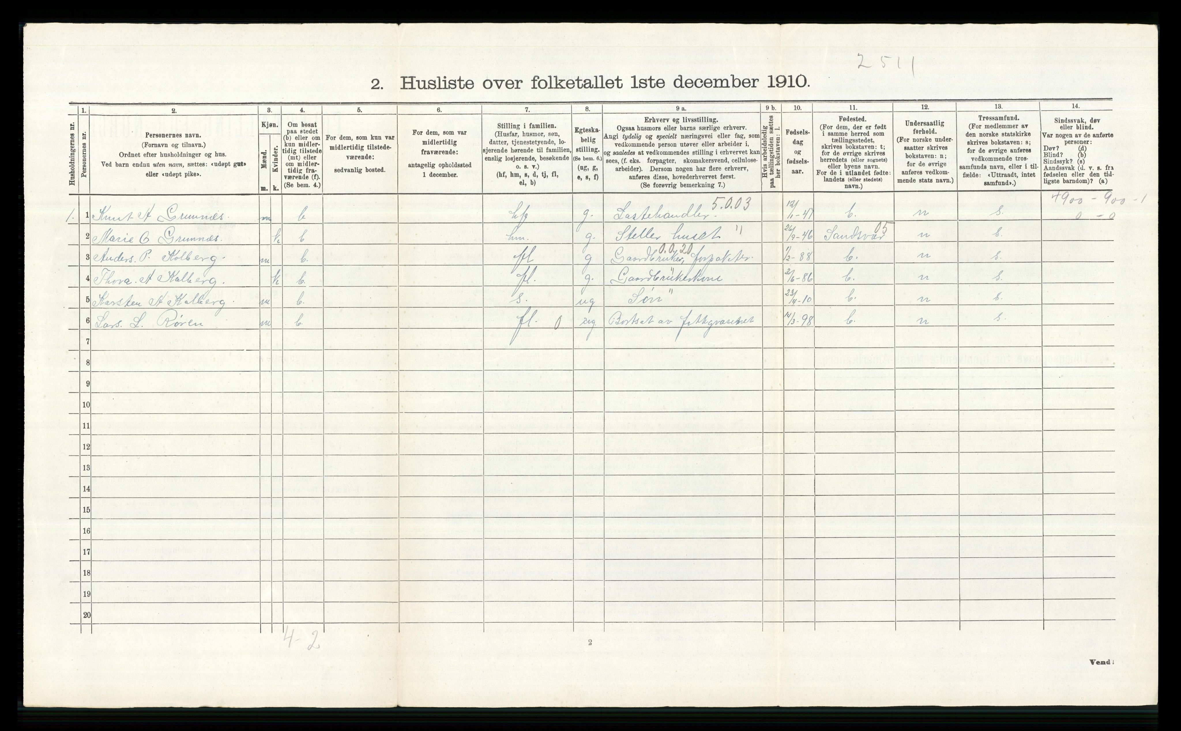 RA, 1910 census for Øvre Eiker, 1910, p. 1320