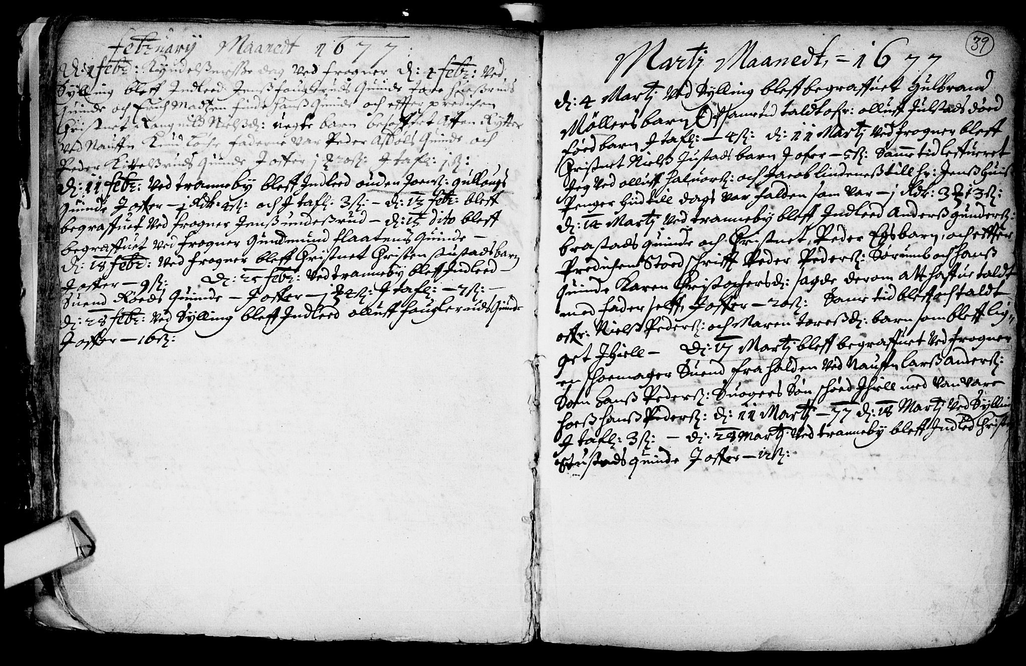 Lier kirkebøker, SAKO/A-230/F/Fa/L0001: Parish register (official) no. I 1, 1672-1701, p. 39