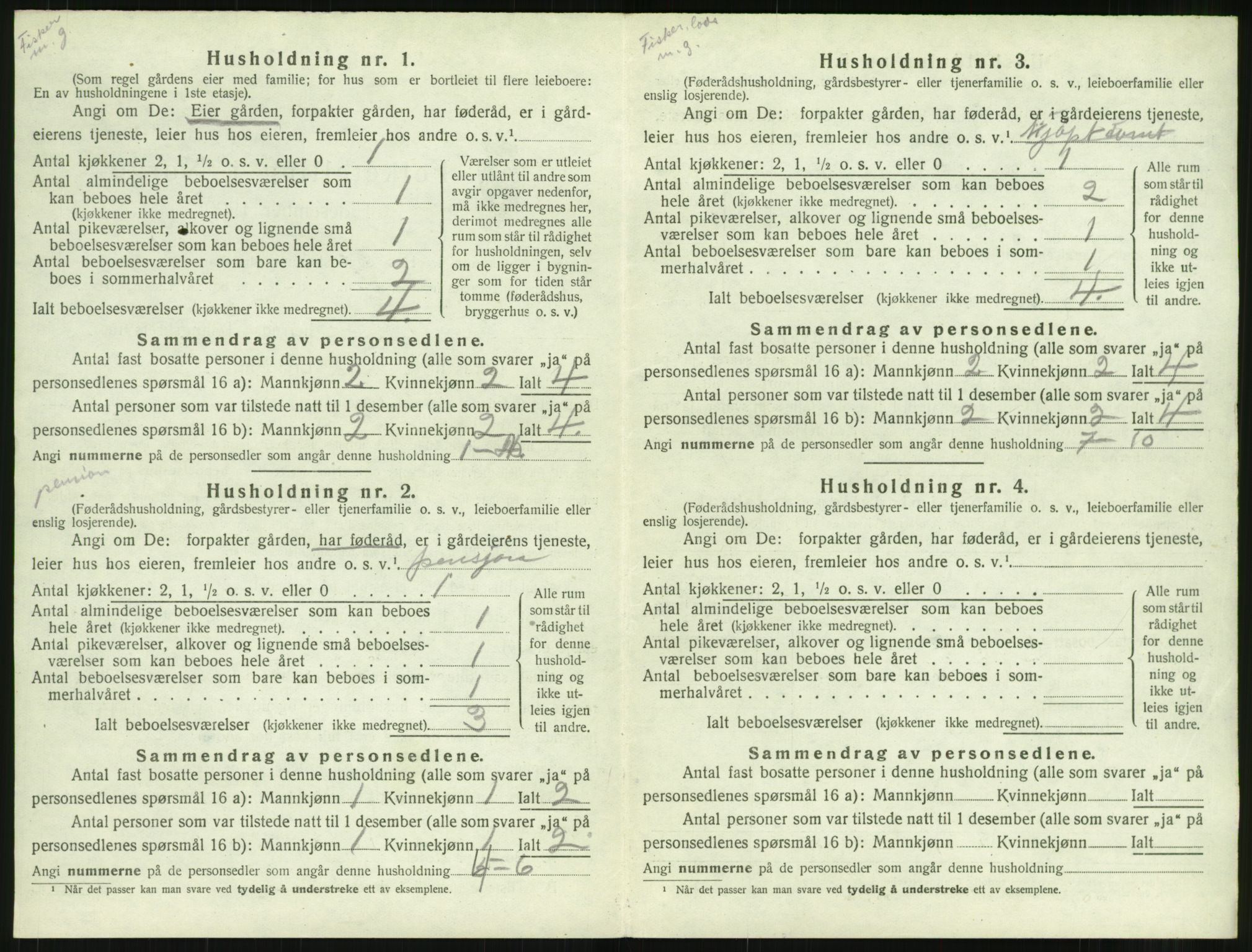 SAT, 1920 census for Hustad, 1920, p. 152