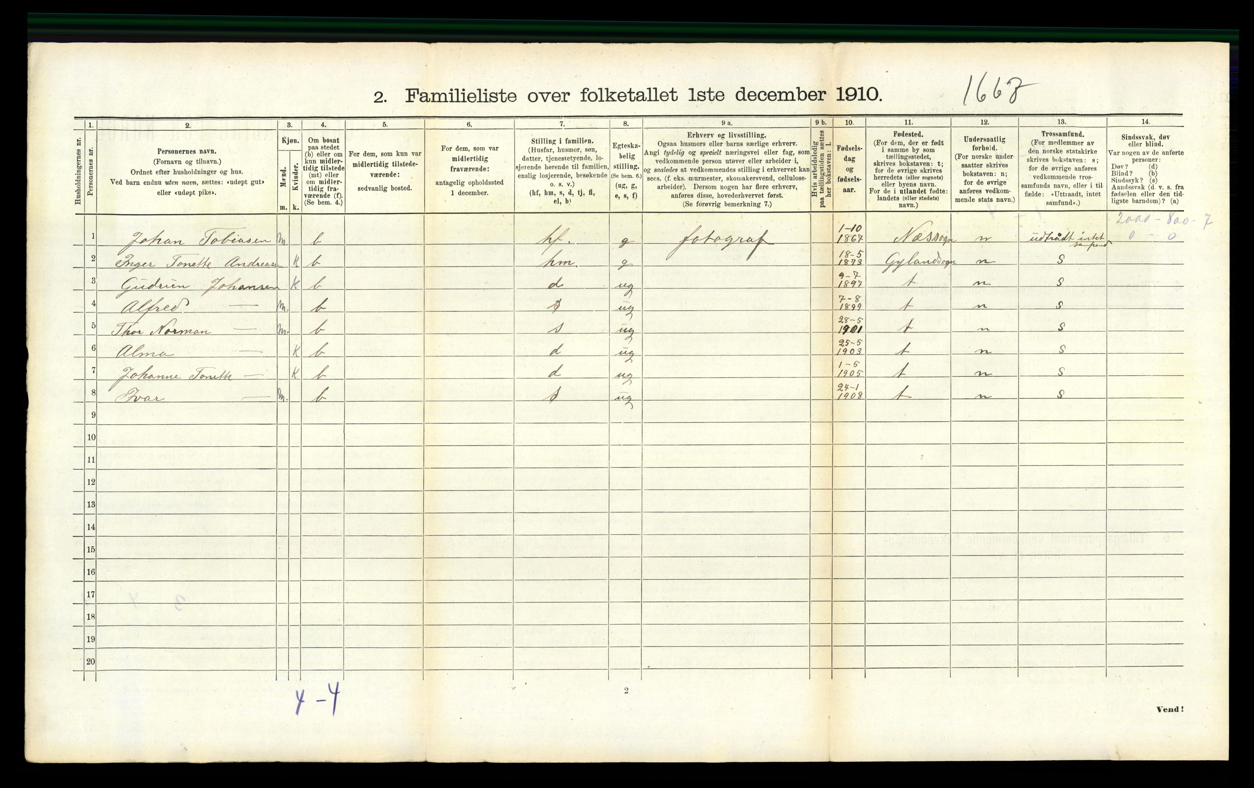 RA, 1910 census for Flekkefjord, 1910, p. 1025