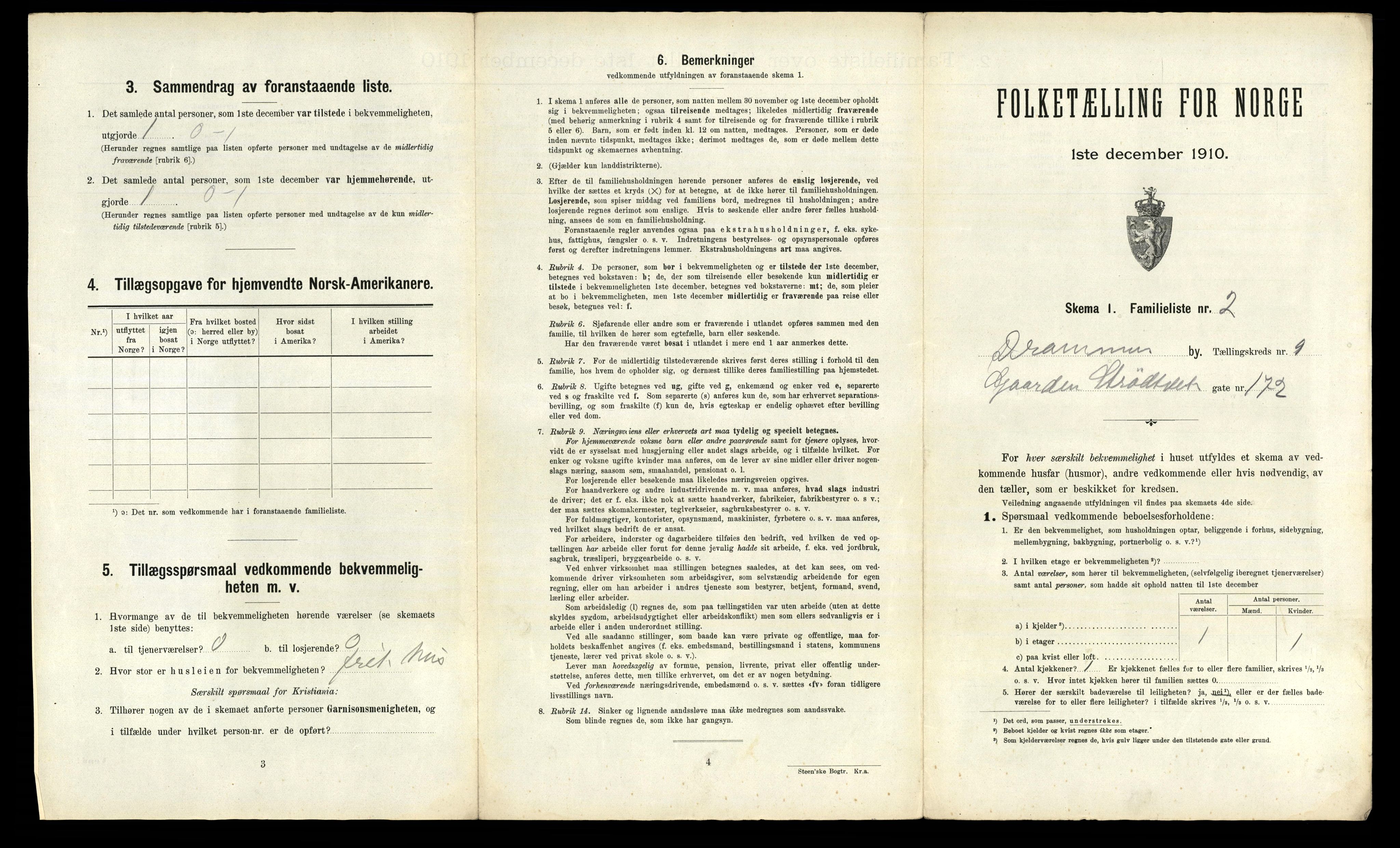 RA, 1910 census for Drammen, 1910, p. 6232