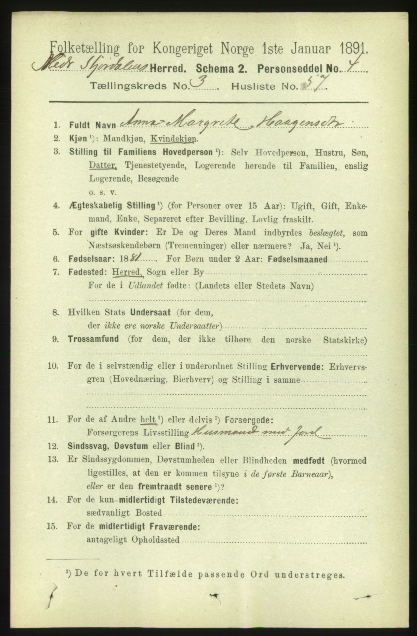 RA, 1891 census for 1714 Nedre Stjørdal, 1891, p. 1381