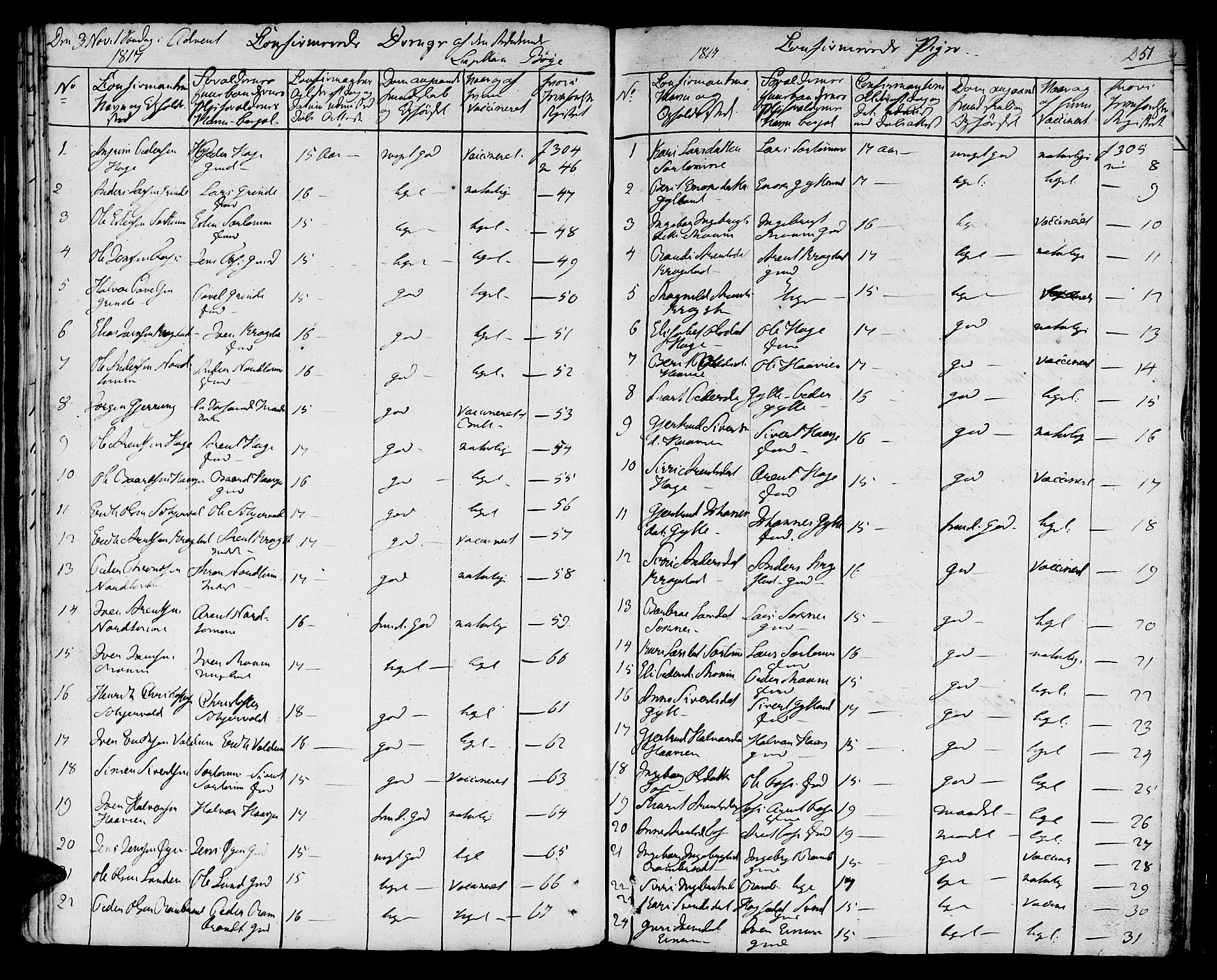 Ministerialprotokoller, klokkerbøker og fødselsregistre - Sør-Trøndelag, SAT/A-1456/692/L1108: Parish register (copy) no. 692C03, 1816-1833, p. 251