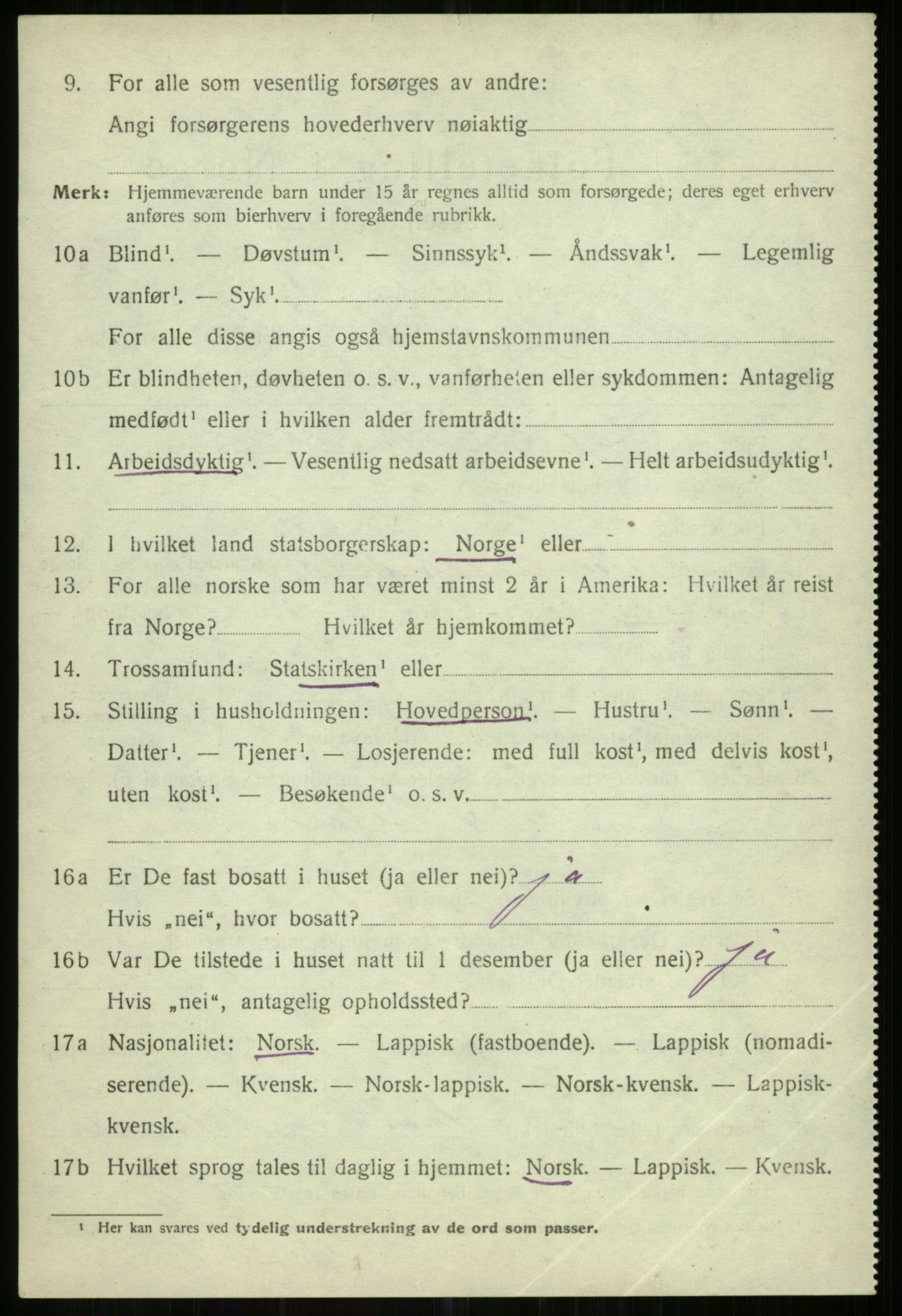 SATØ, 1920 census for Helgøy, 1920, p. 1618