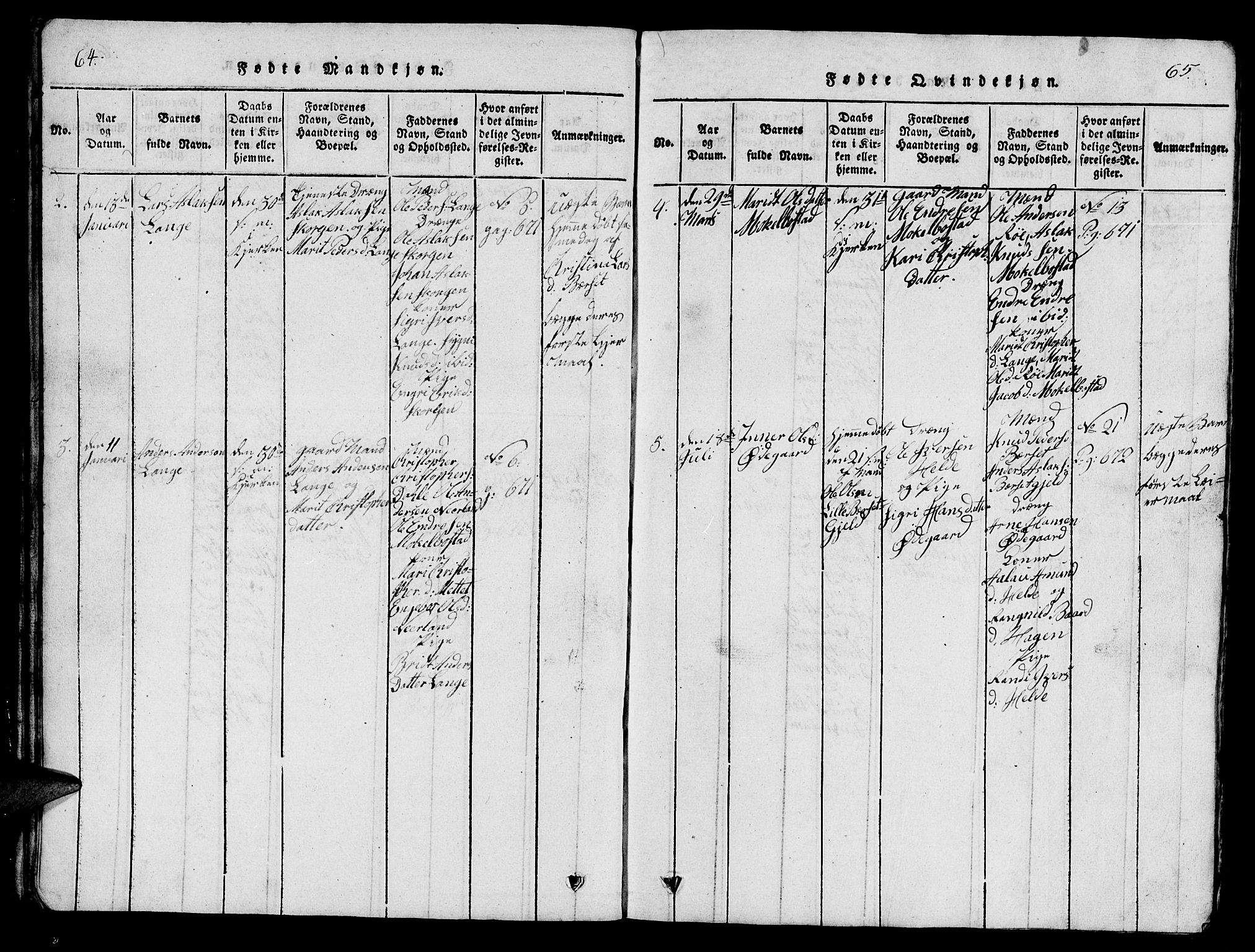 Ministerialprotokoller, klokkerbøker og fødselsregistre - Møre og Romsdal, AV/SAT-A-1454/554/L0644: Parish register (copy) no. 554C01, 1818-1851, p. 64-65