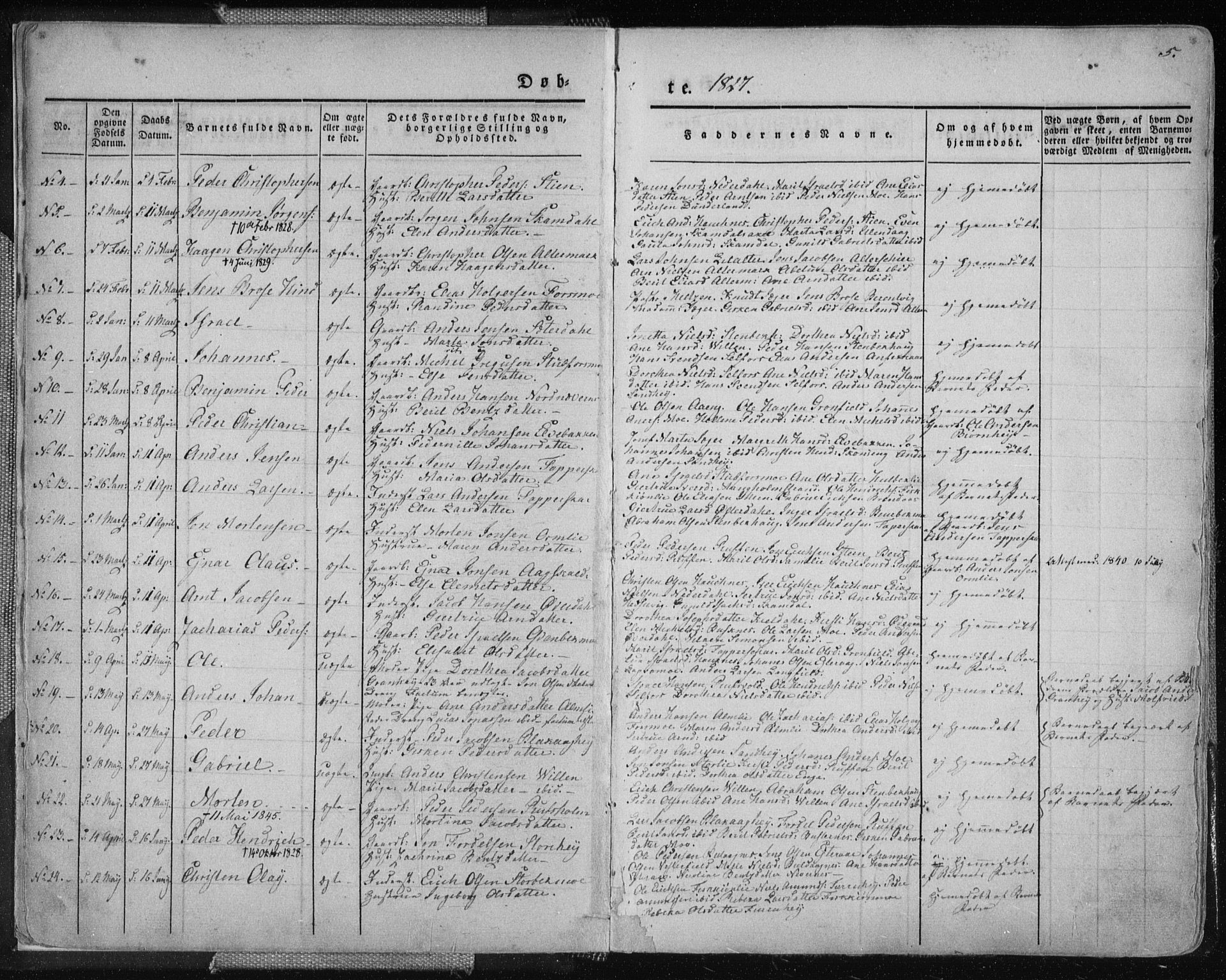 Ministerialprotokoller, klokkerbøker og fødselsregistre - Nordland, AV/SAT-A-1459/827/L0390: Parish register (official) no. 827A02, 1826-1841, p. 5