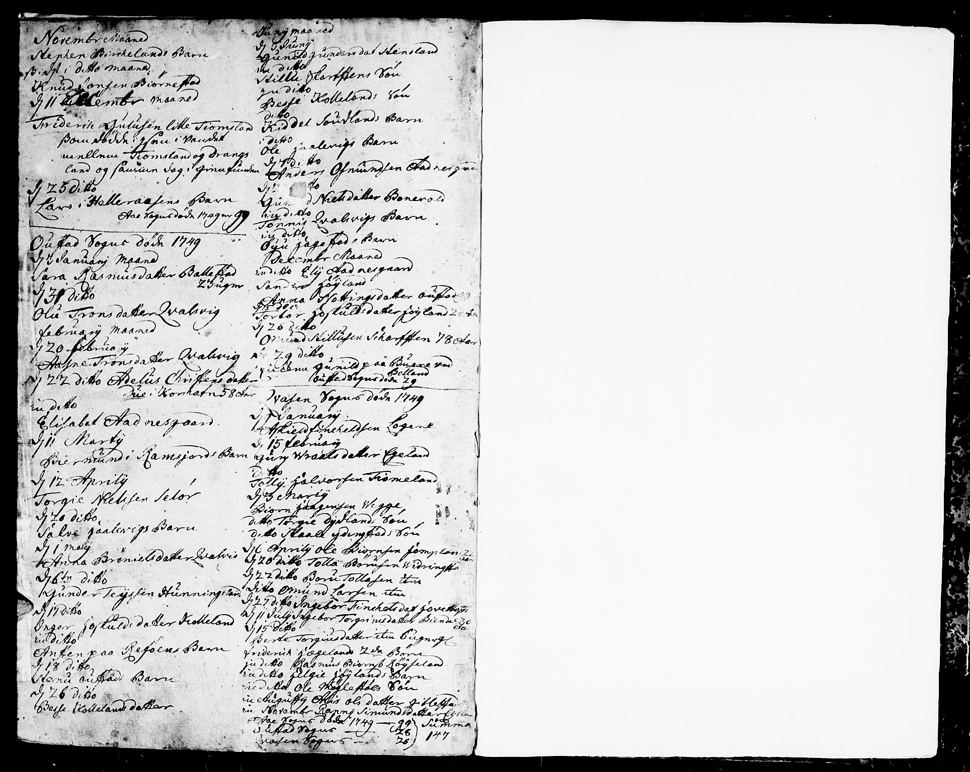 Lyngdal sokneprestkontor, SAK/1111-0029/F/Fa/Fac/L0001: Parish register (official) no. A 1, 1727-1779, p. 235