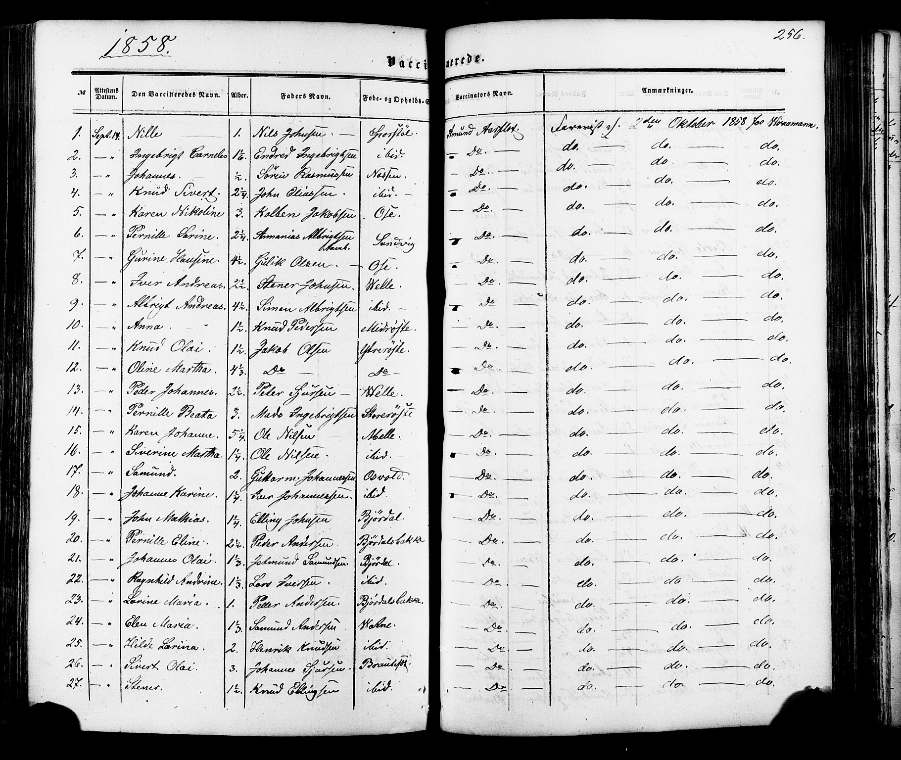 Ministerialprotokoller, klokkerbøker og fødselsregistre - Møre og Romsdal, AV/SAT-A-1454/513/L0175: Parish register (official) no. 513A02, 1856-1877, p. 256