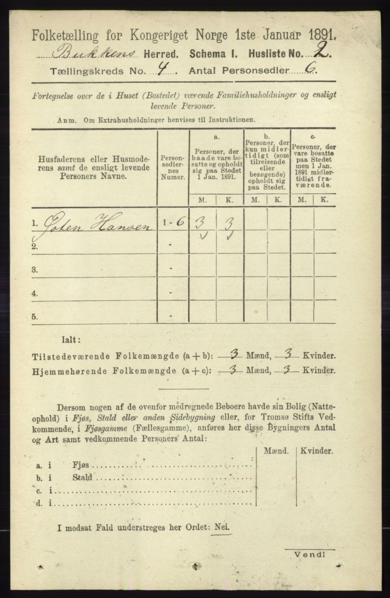 RA, 1891 census for 1145 Bokn, 1891, p. 810