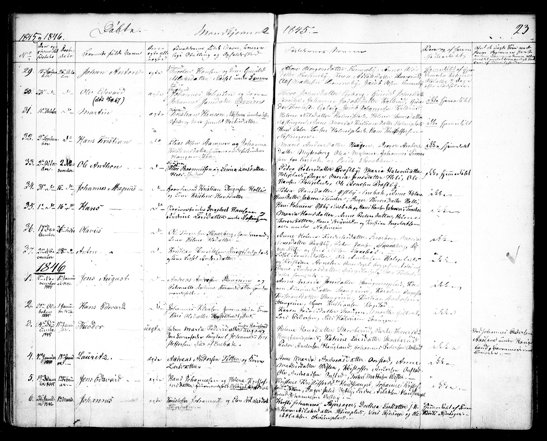 Spydeberg prestekontor Kirkebøker, AV/SAO-A-10924/F/Fa/L0005: Parish register (official) no. I 5, 1842-1862, p. 23