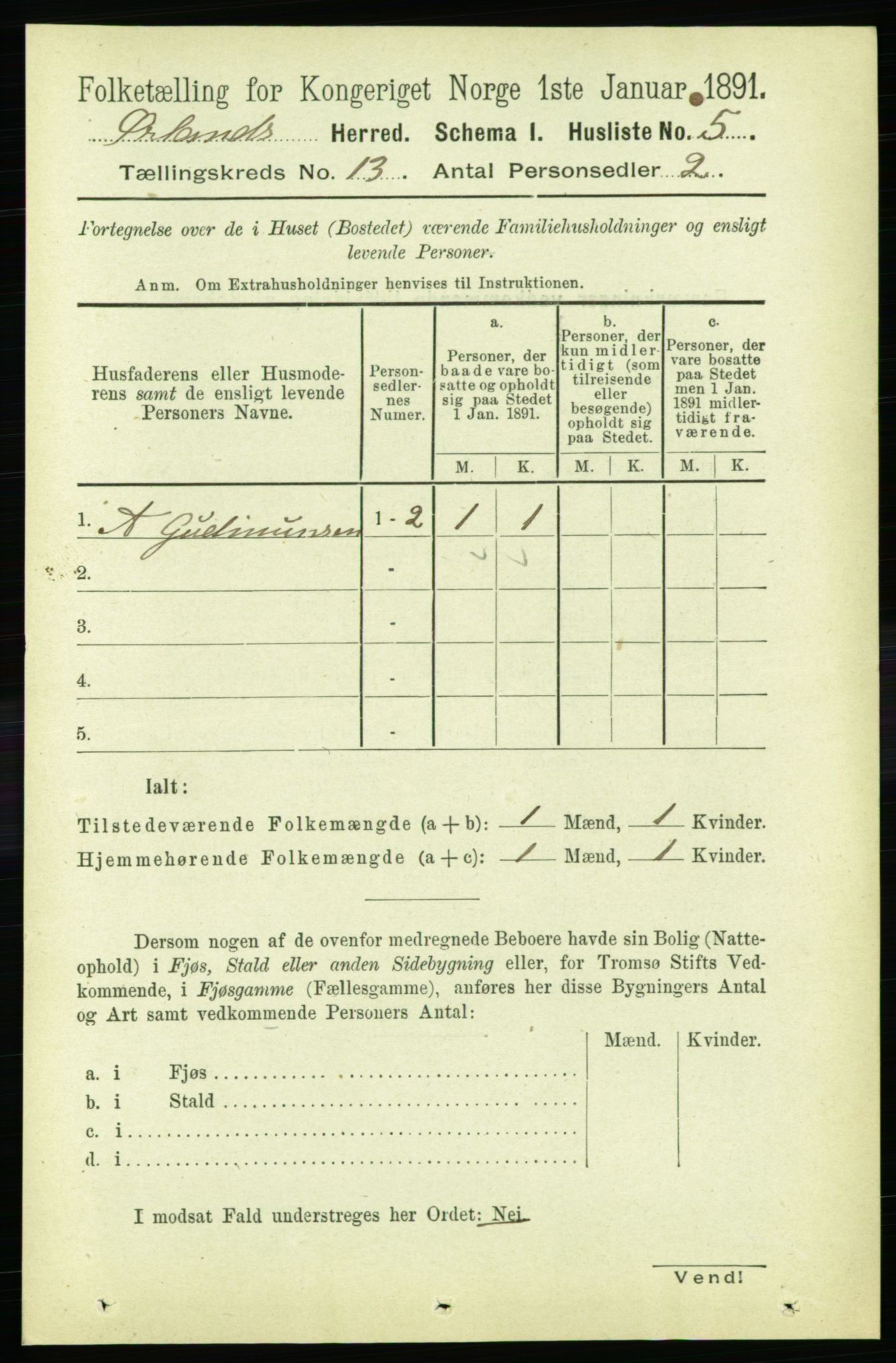 RA, 1891 census for 1621 Ørland, 1891, p. 5821