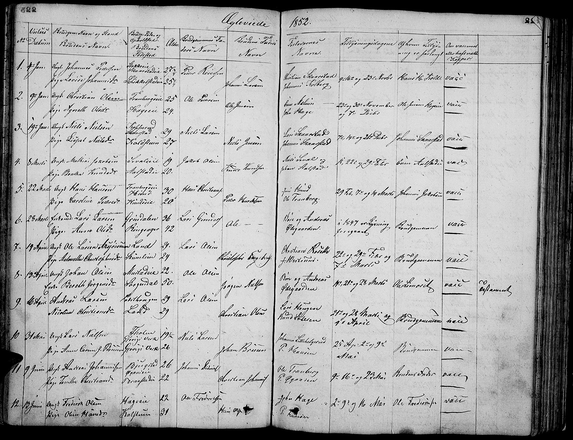Vardal prestekontor, SAH/PREST-100/H/Ha/Hab/L0004: Parish register (copy) no. 4, 1831-1853, p. 224